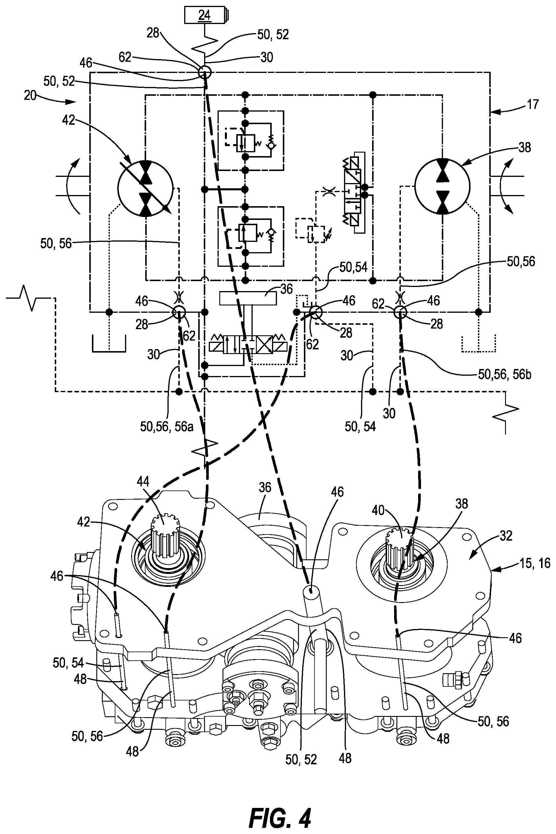 Patent US12351018 Figure 4 – Hydraulic connection