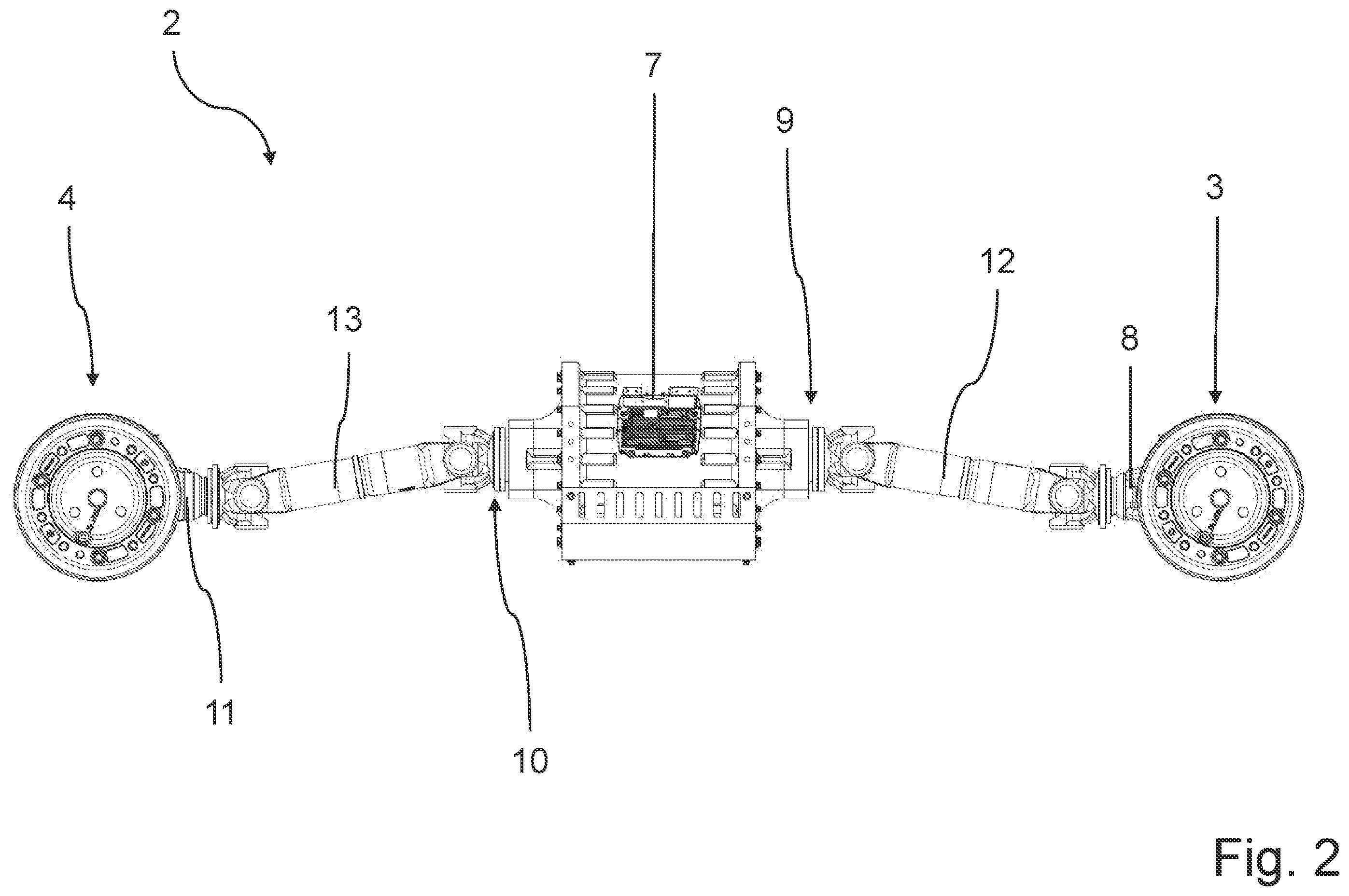 Patent US12351020 Figure 2 – Drive unit for an electric vehicle