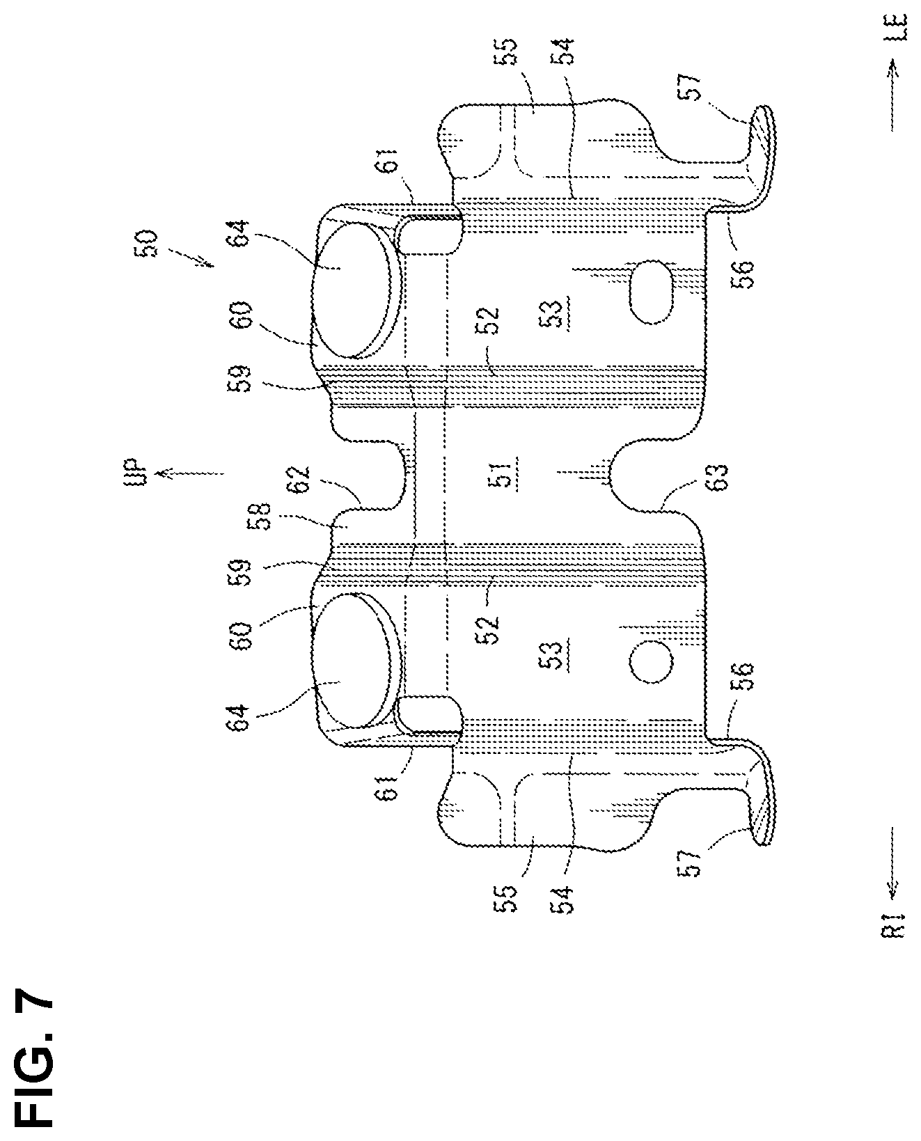 Patent US12351029 Figure 7 – Lower vehicle-body structure of vehicle