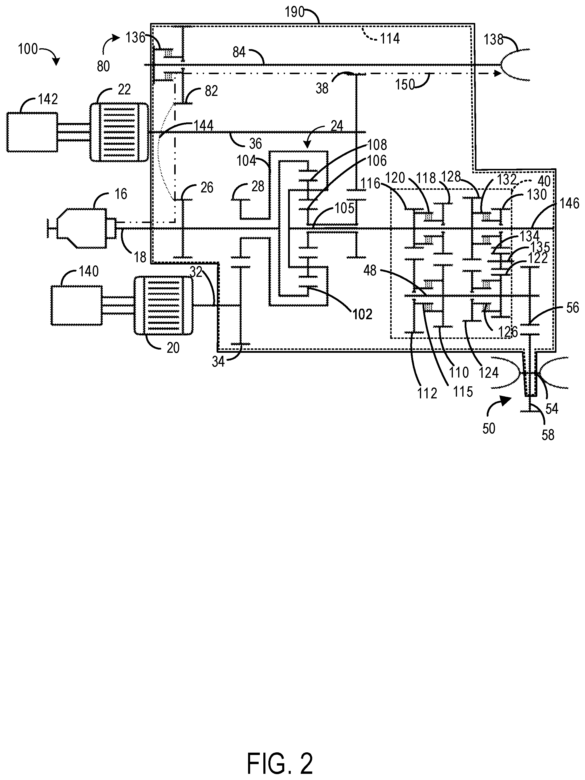 Patent US12351032 Figure 2 – Electric continuously variable transmission and methods therefor