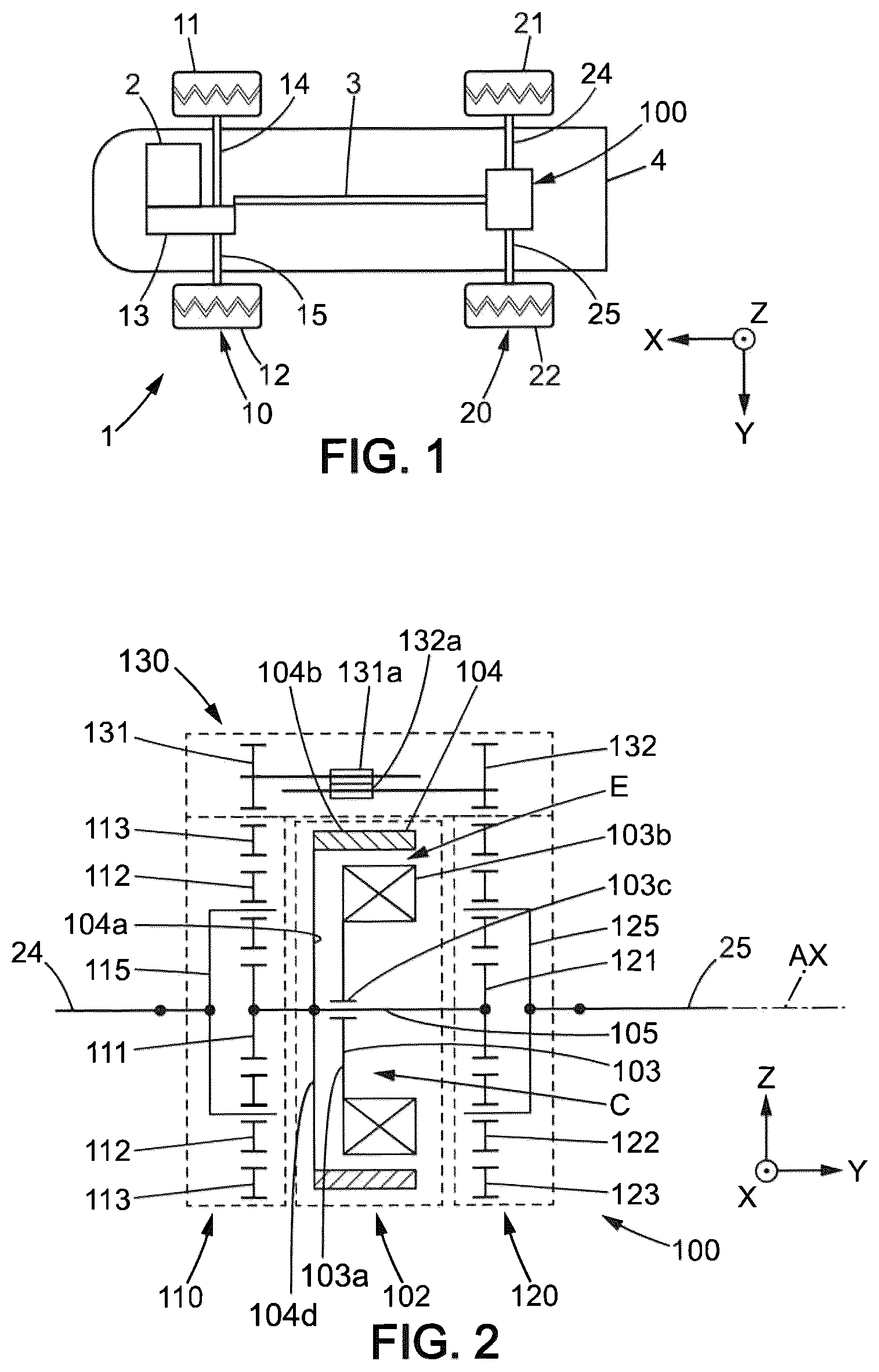 Patent US12351033 Figure 1 – Power transmission assembly and vehicle comprising this assembly