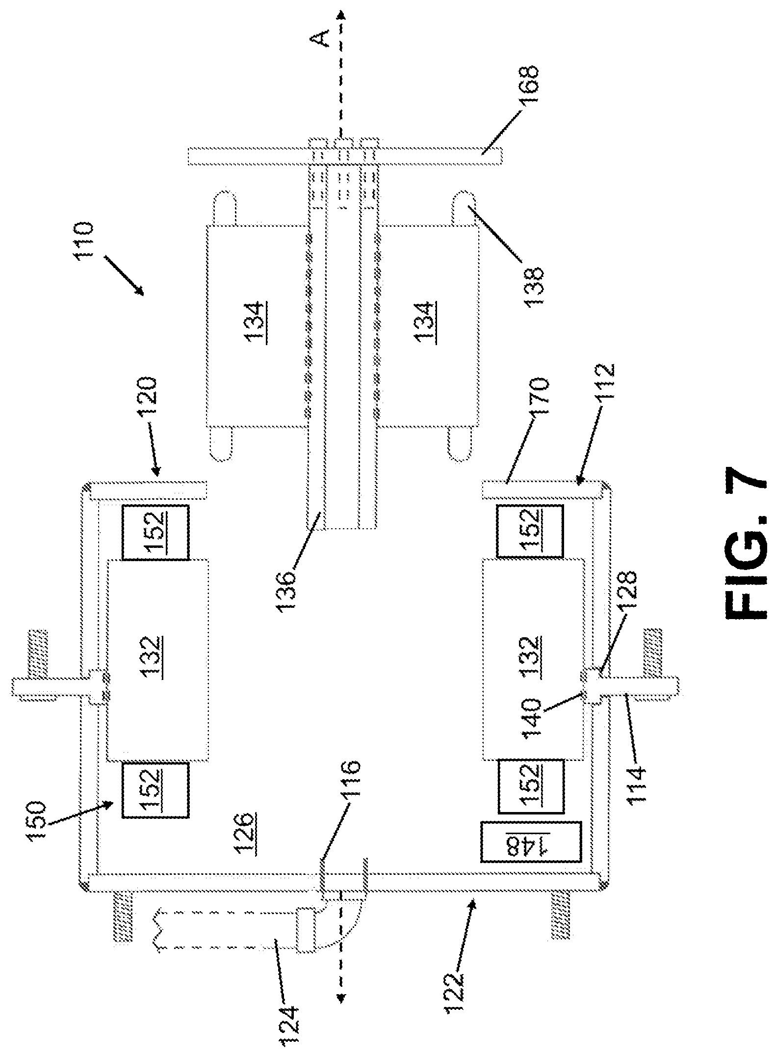 Patent US12351034 Figure 7 – Directly supported electric drive wheel system and hybrid vehicle