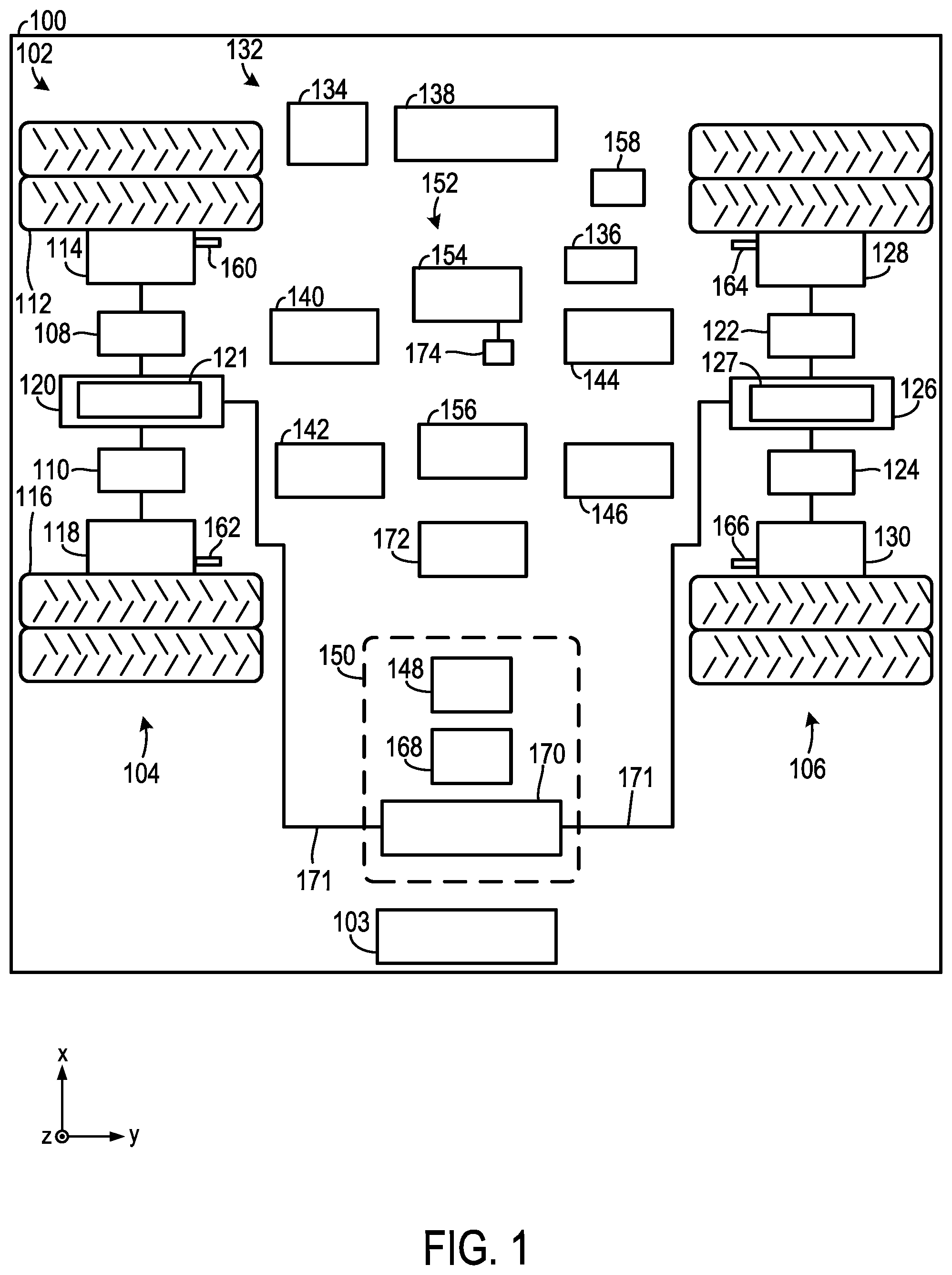 Patent US12351035 Figure 1 – Electric vehicle (EV) system and operating method