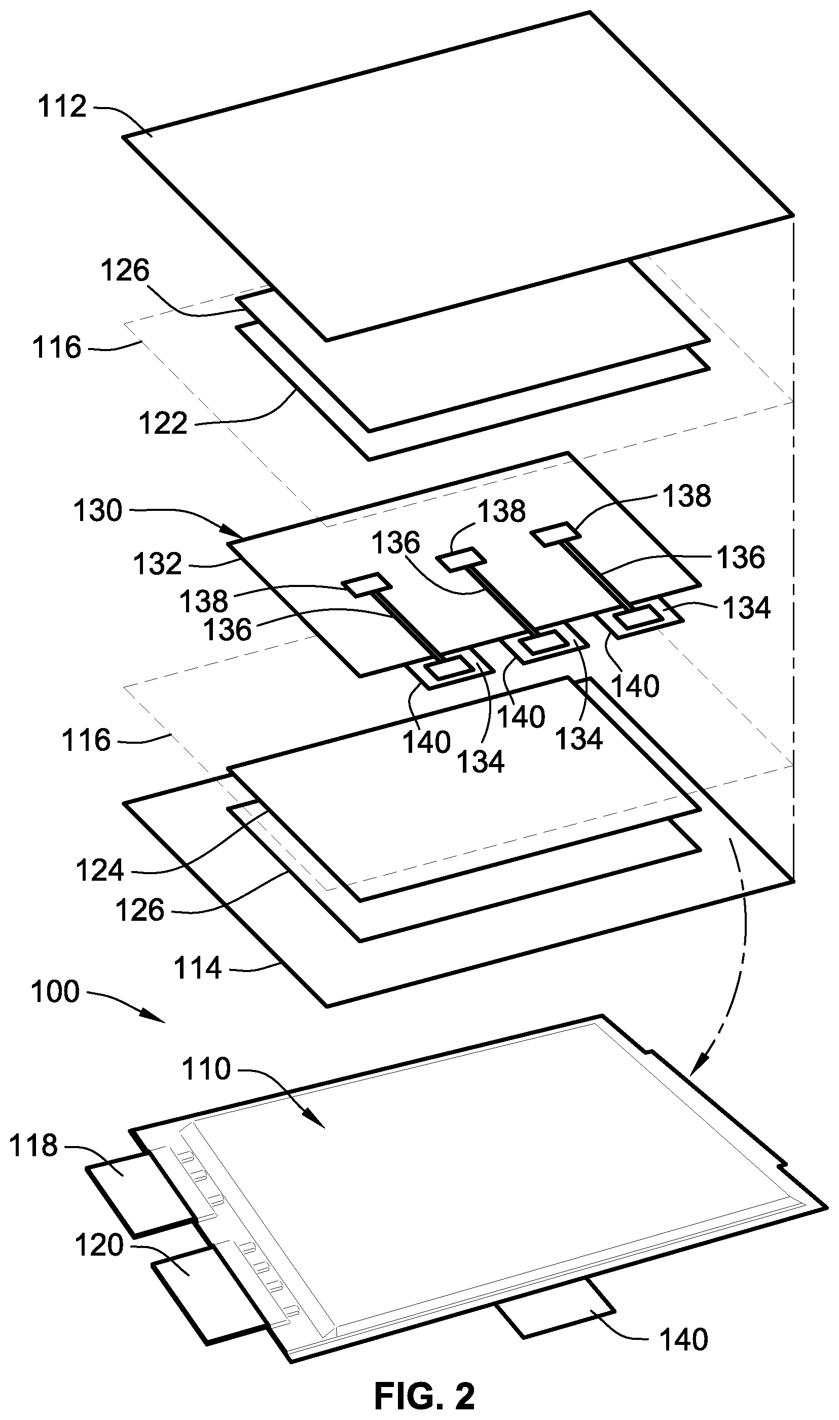 Patent US12351043 Figure 2 – Electrochemical systems, methods, and devices using stacked electrode assemblies with in-stack sensor arrays