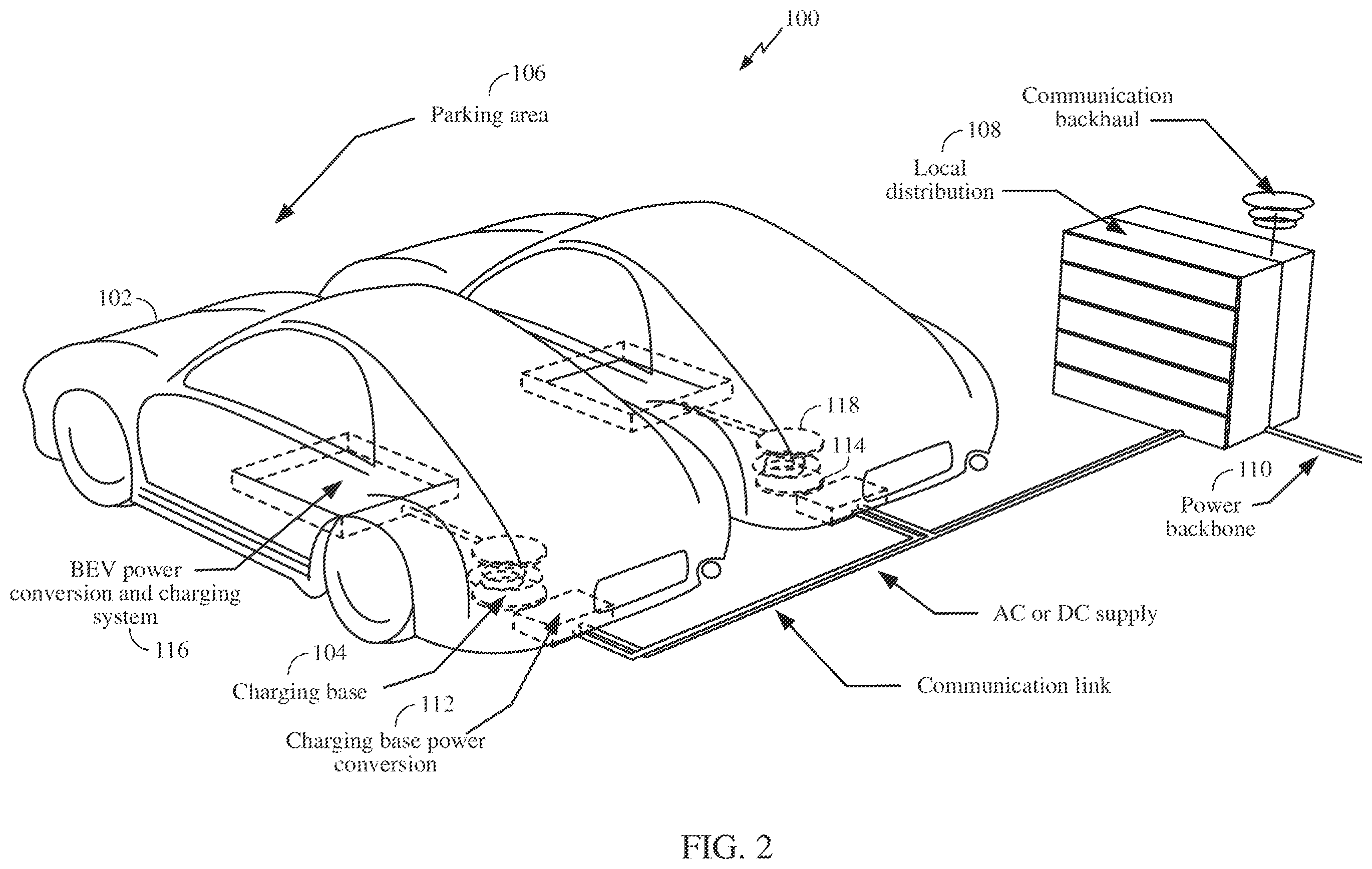 Patent US12351046 Figure 2 – Wireless power antenna alignment adjustment system for vehicles