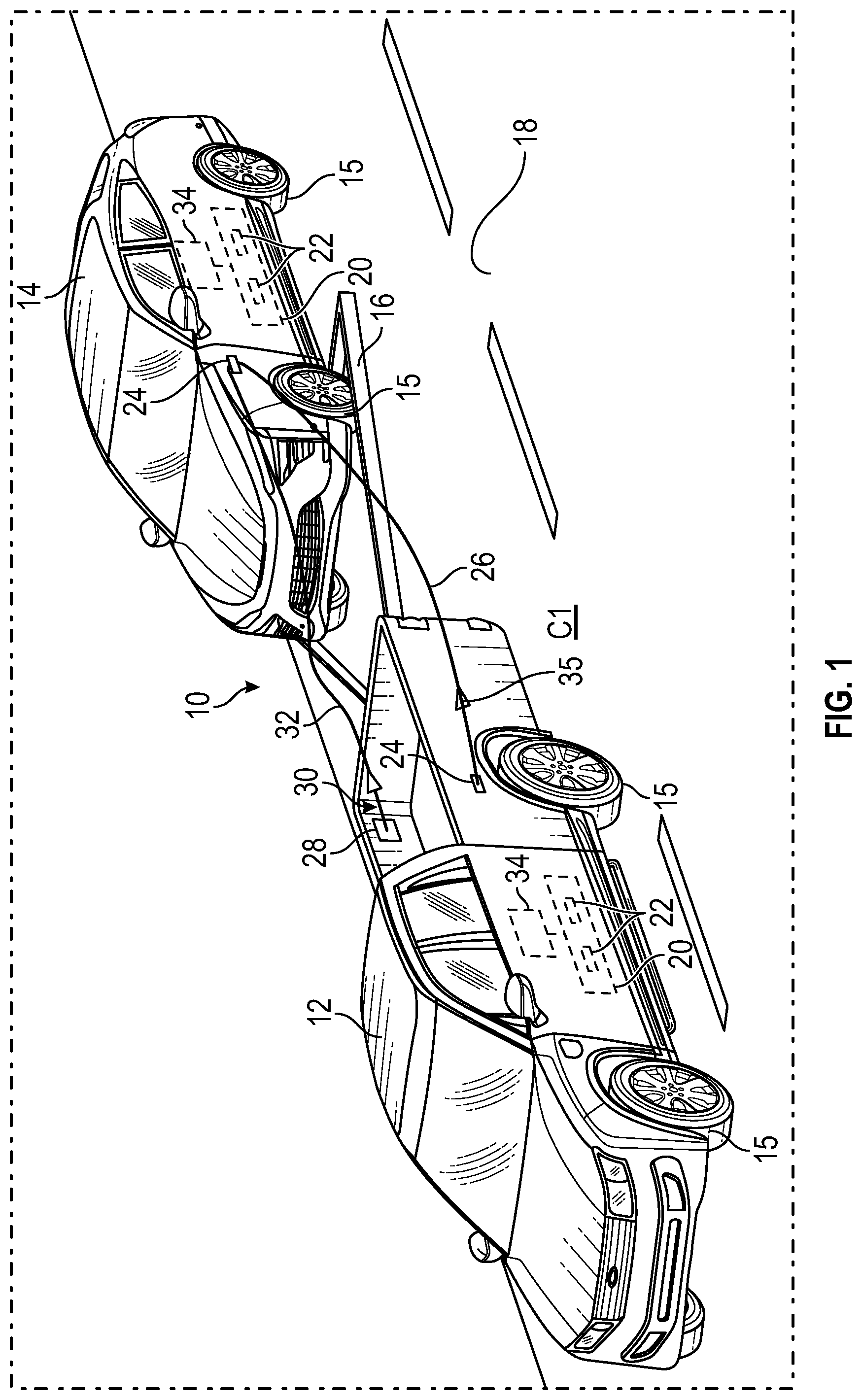 Patent US12351049 Figure 1 – Charging cord designs and routing configurations for use during in-flight bidirectional charging of electrified vehicles