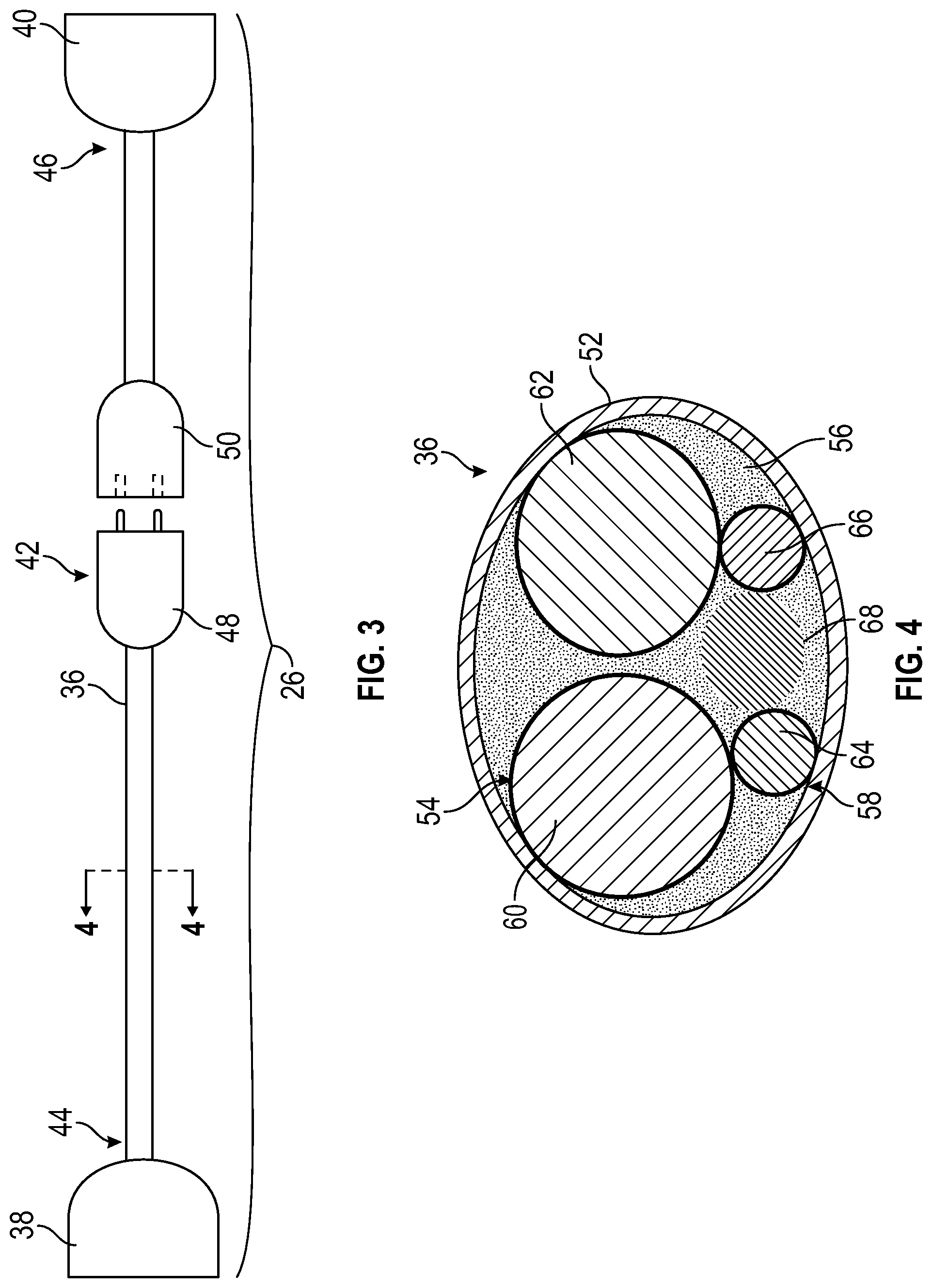 Patent US12351049 Figure 3 – Charging cord designs and routing configurations for use during in-flight bidirectional charging of electrified vehicles