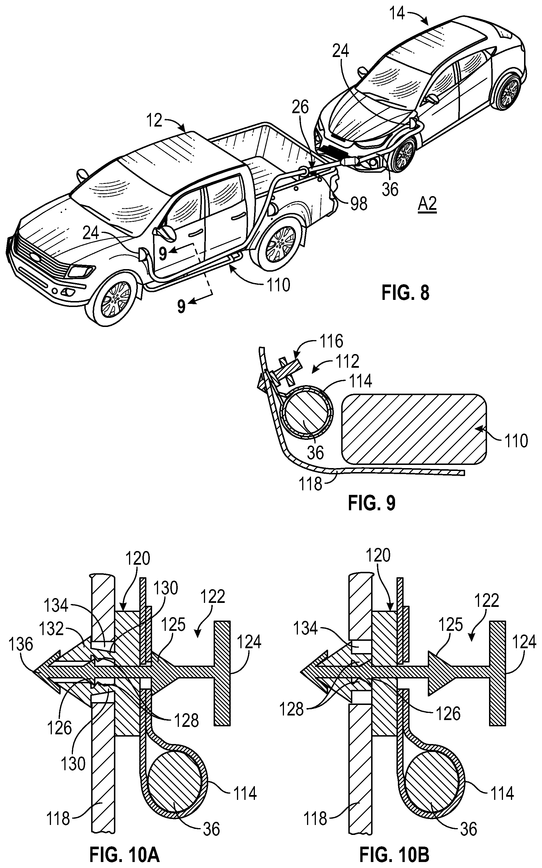 Patent US12351049 Figure 6 – Charging cord designs and routing configurations for use during in-flight bidirectional charging of electrified vehicles