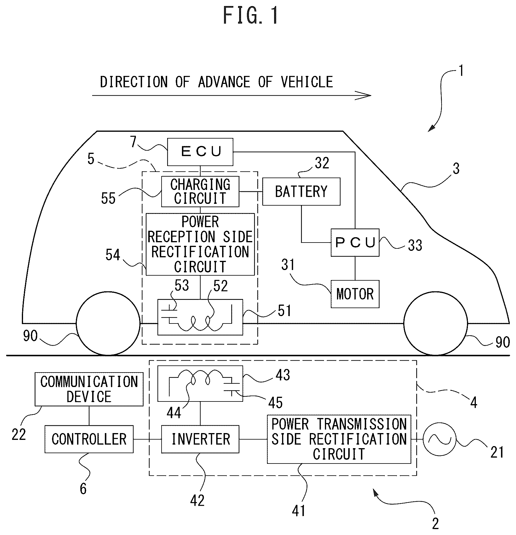 Patent US12351055 — Vehicle control device for prohibiting lane changing, vehicle control method for prohibiting lane changing, and non-transitory recording medium — Figure 1