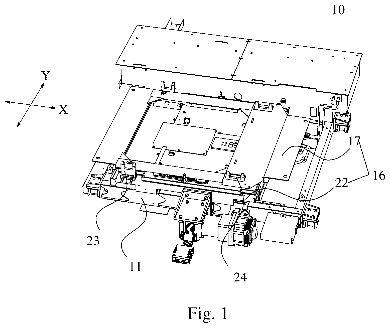 Patent US12351061 Figure 1 – Mounting platform, battery replacement device and control method thereof