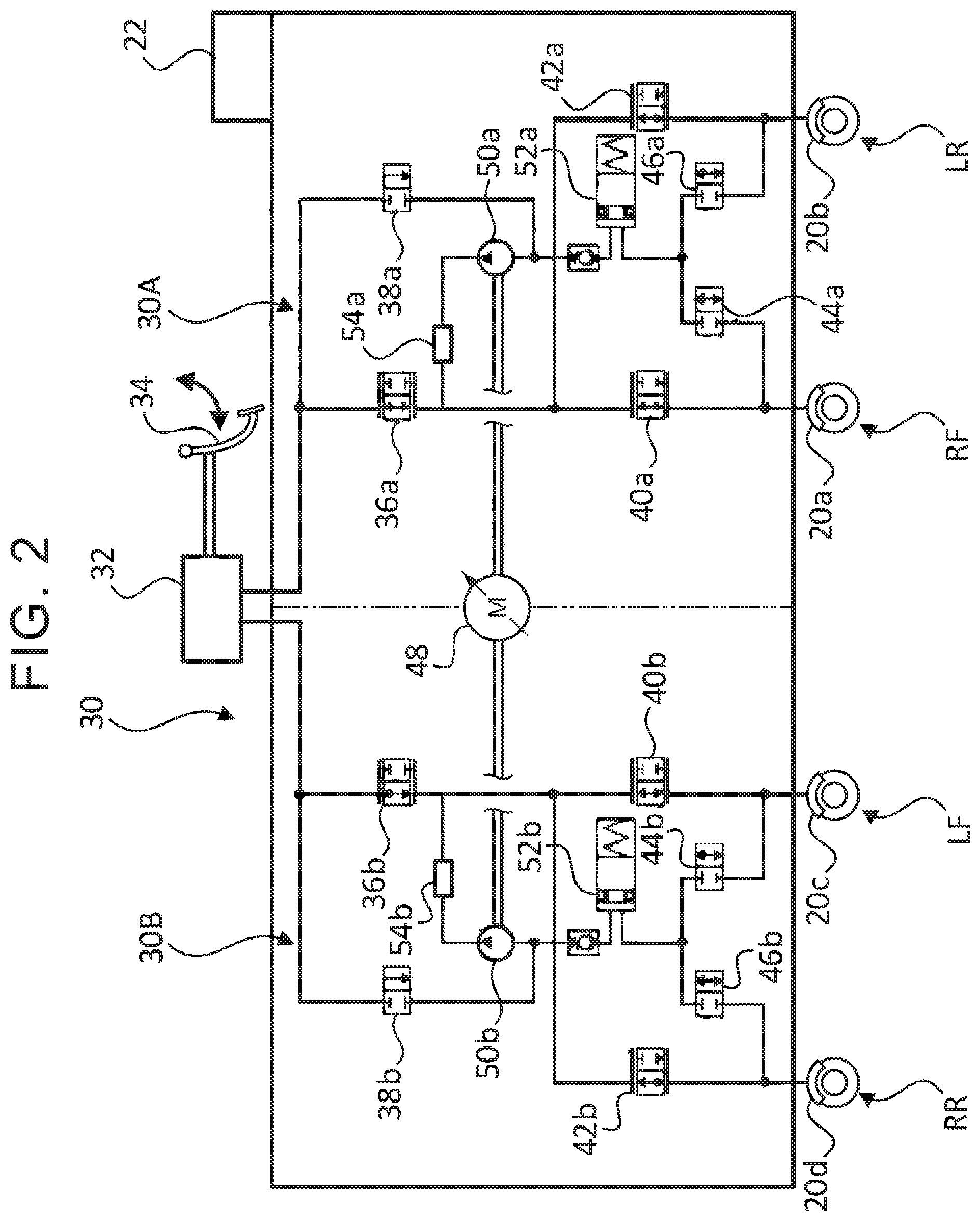 Patent US12351077 Figure 2 – Vehicle brake device