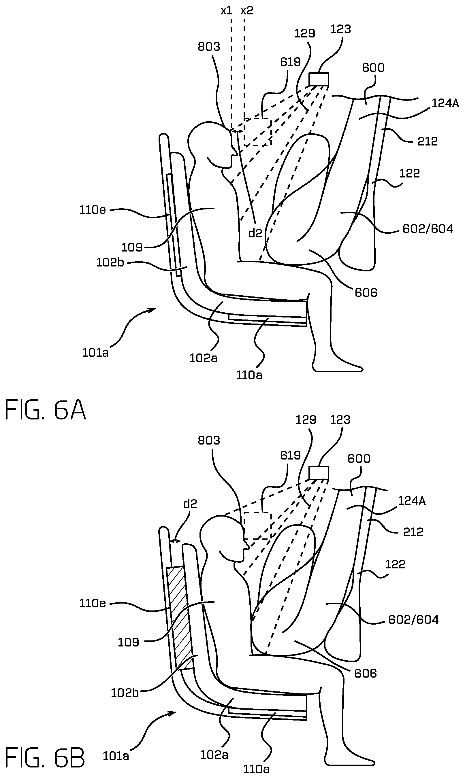 Patent US12351080 Figure 6 – Occupant protection systems that adjust occupant seat positions for safety and comfort