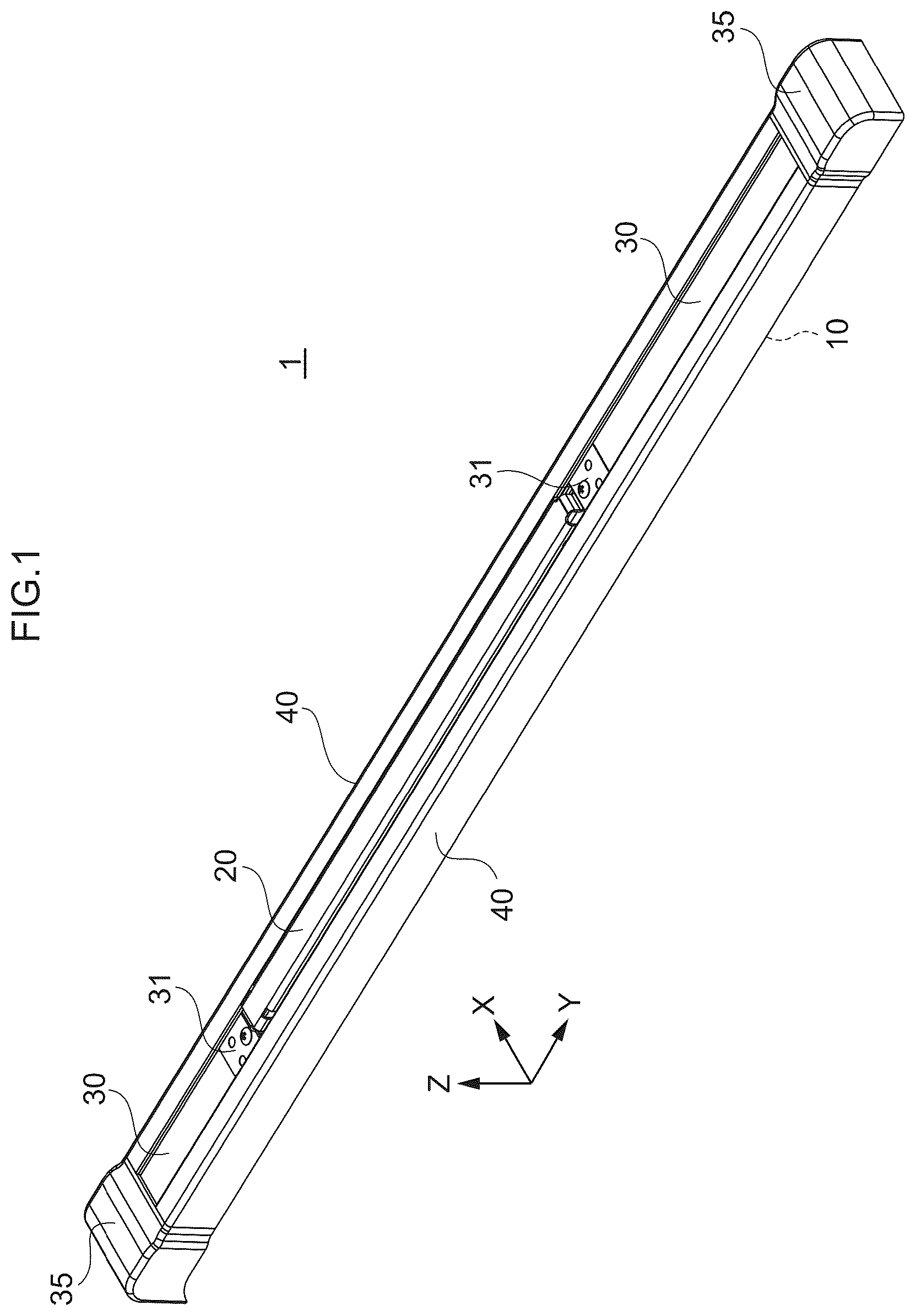 Patent US12351081 Figure 1 – Slide device