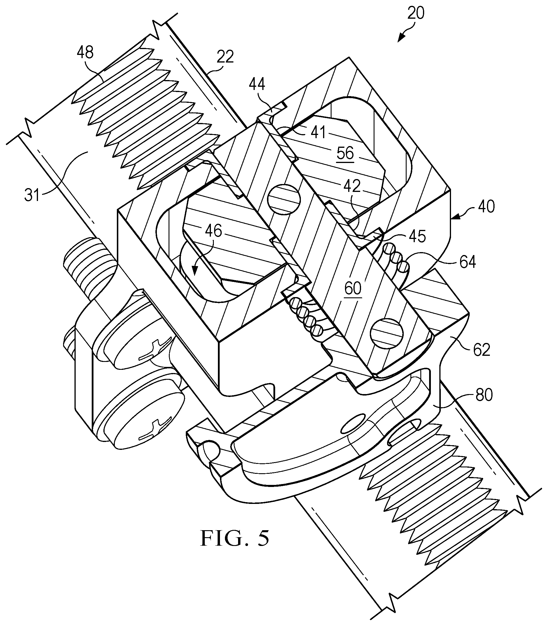 Patent US12351082 Figure 5 – Track lock mechanism