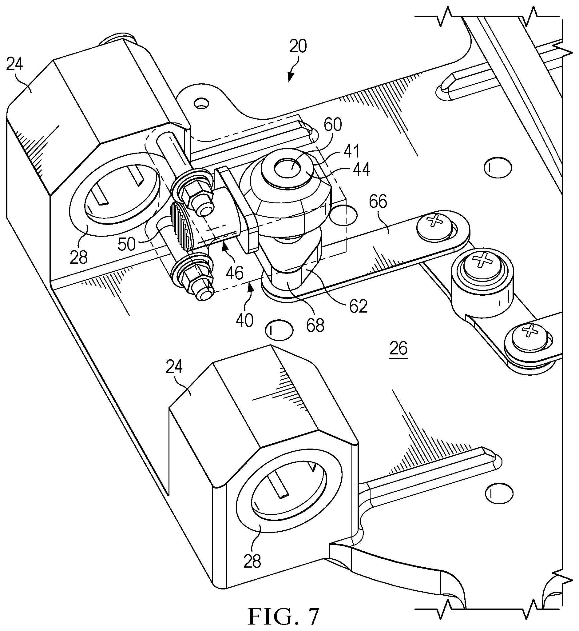 Patent US12351082 Figure 7 – Track lock mechanism
