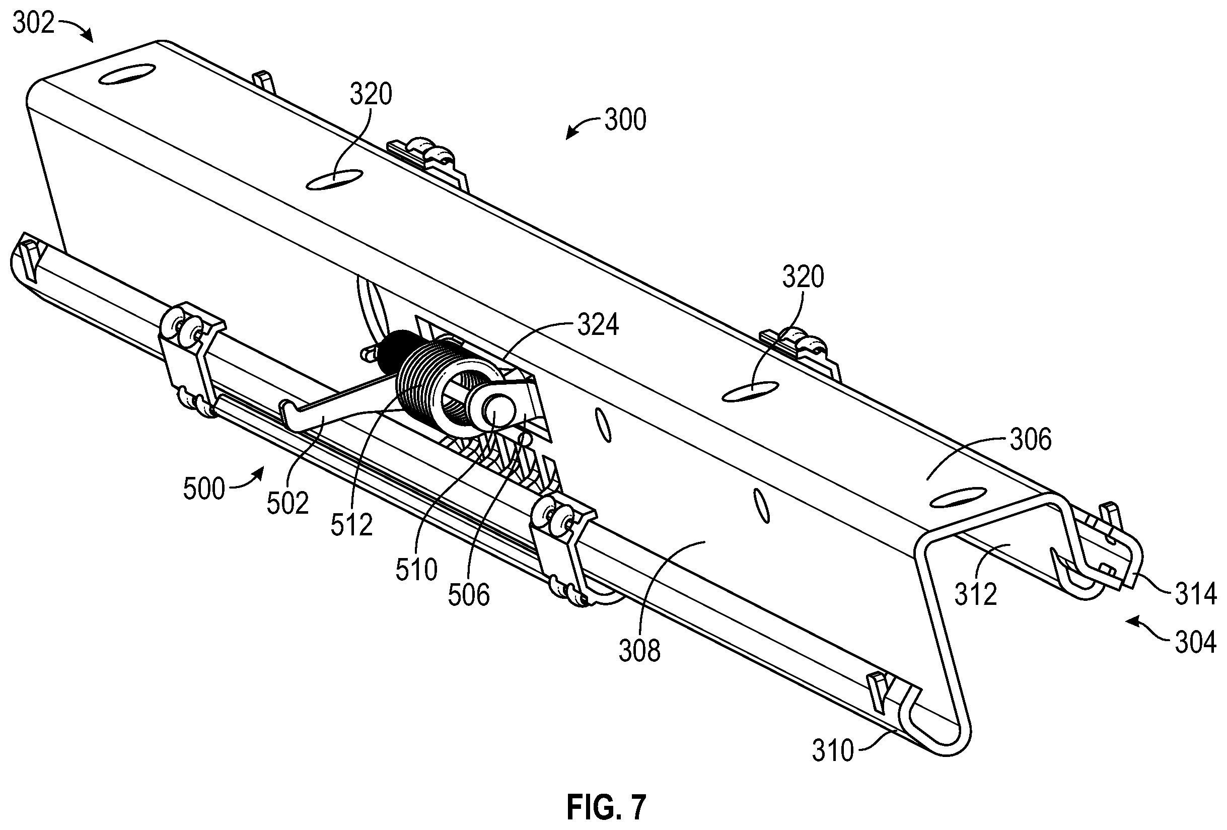 Patent US12351083 Figure 7 – Anti-chuck mechanism for seat track assembly