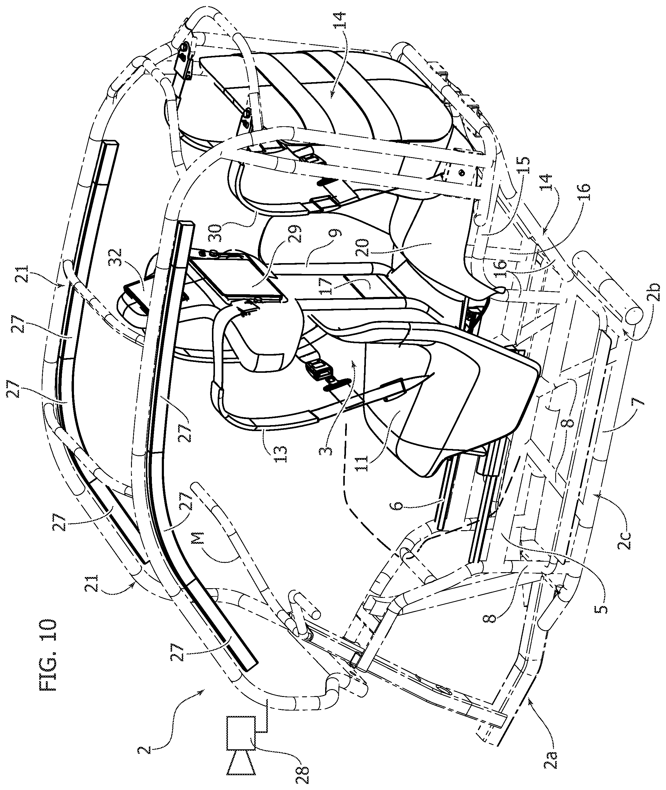 Patent US12351084 Figure 8 – Vehicle structure with facilitated access for the passenger