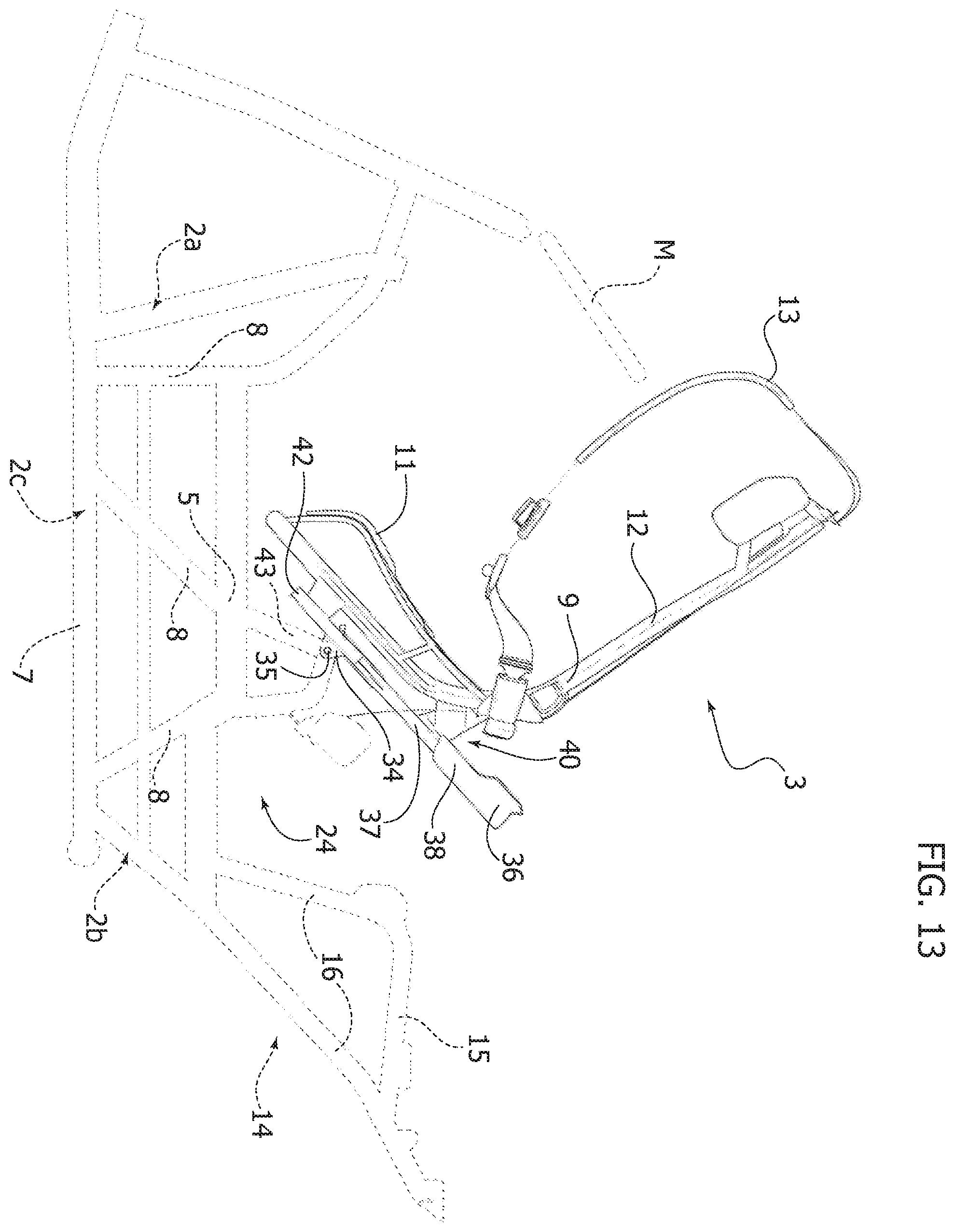 Patent US12351084 Figure 11 – Vehicle structure with facilitated access for the passenger