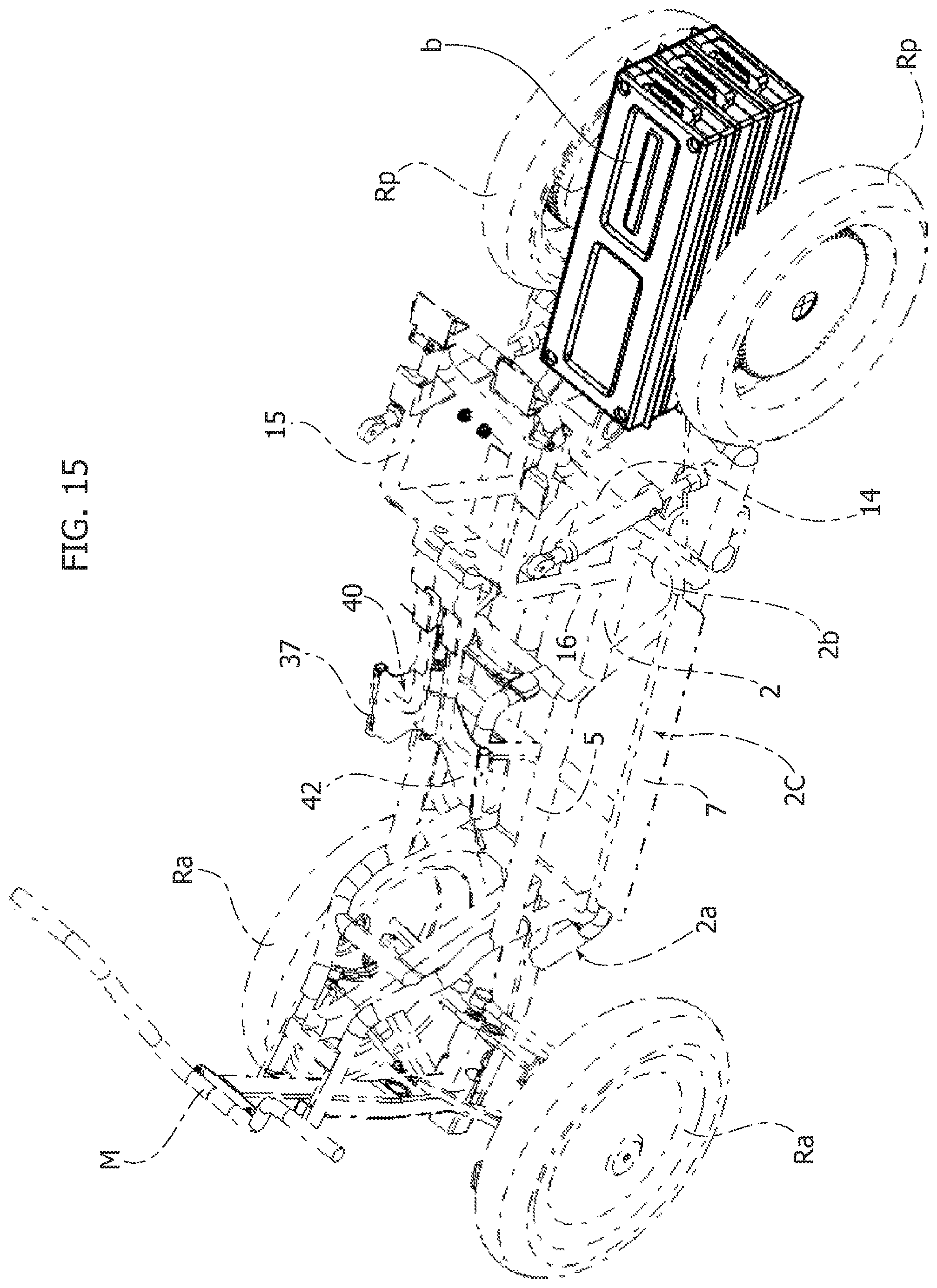 Patent US12351084 Figure 13 – Vehicle structure with facilitated access for the passenger