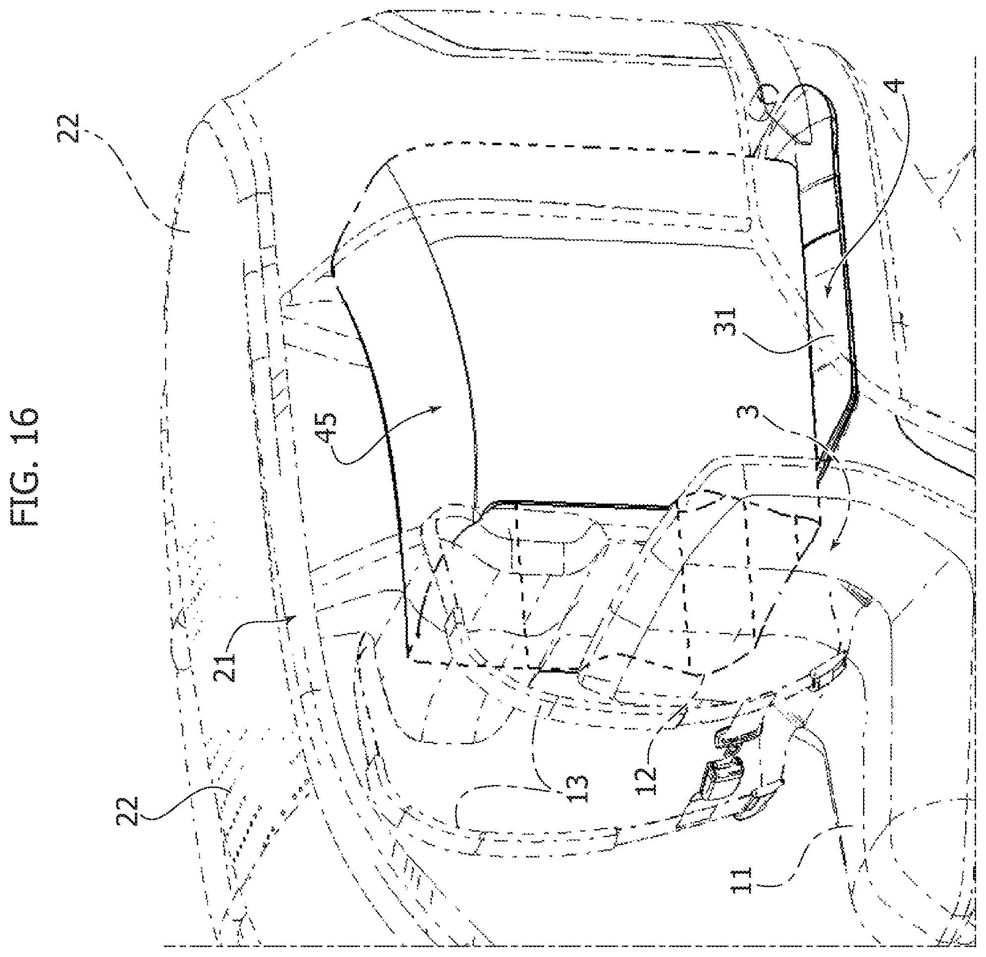 Patent US12351084 Figure 14 – Vehicle structure with facilitated access for the passenger