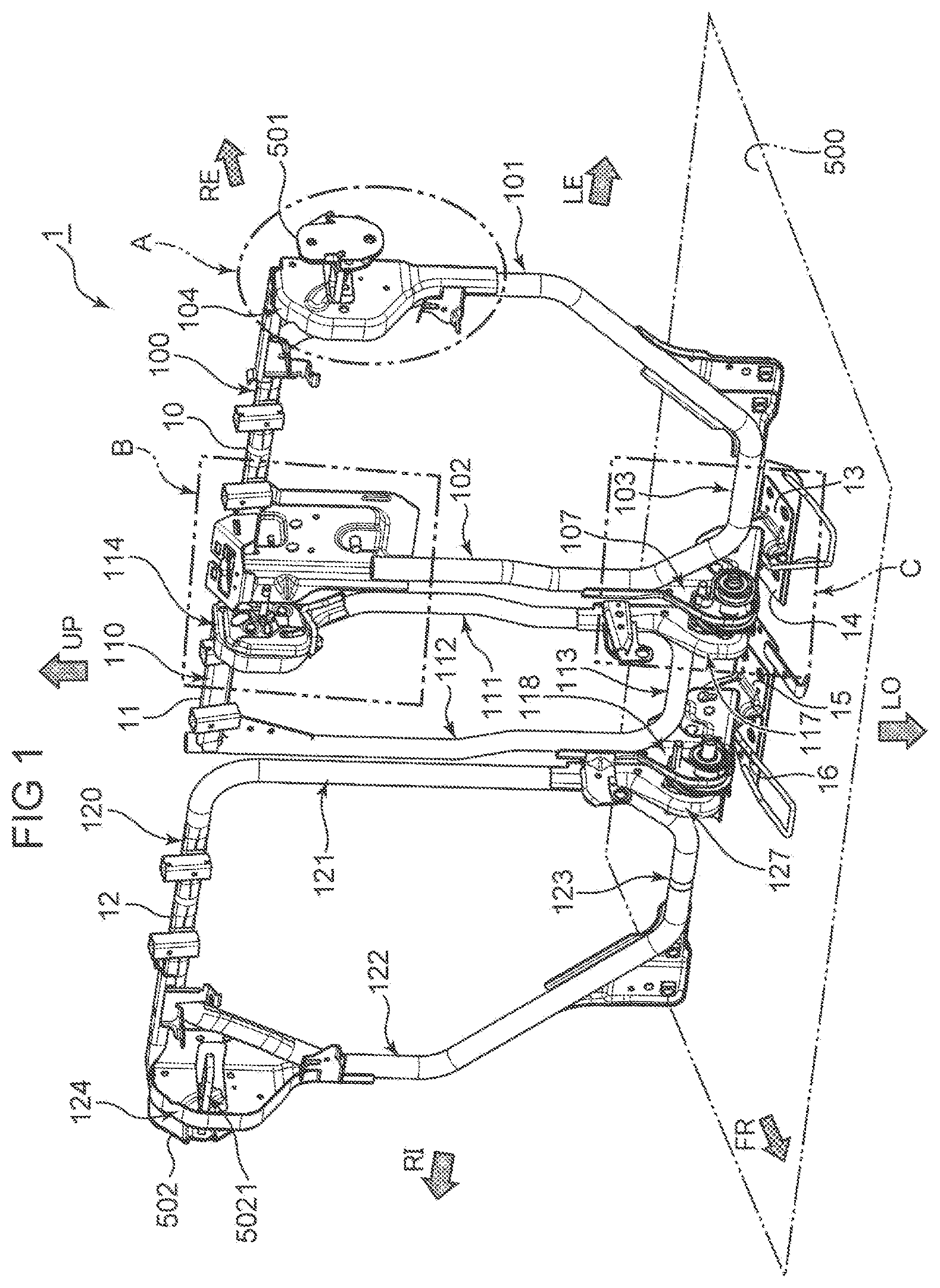 Patent US12351085 Figure 1 – Vehicle seat
