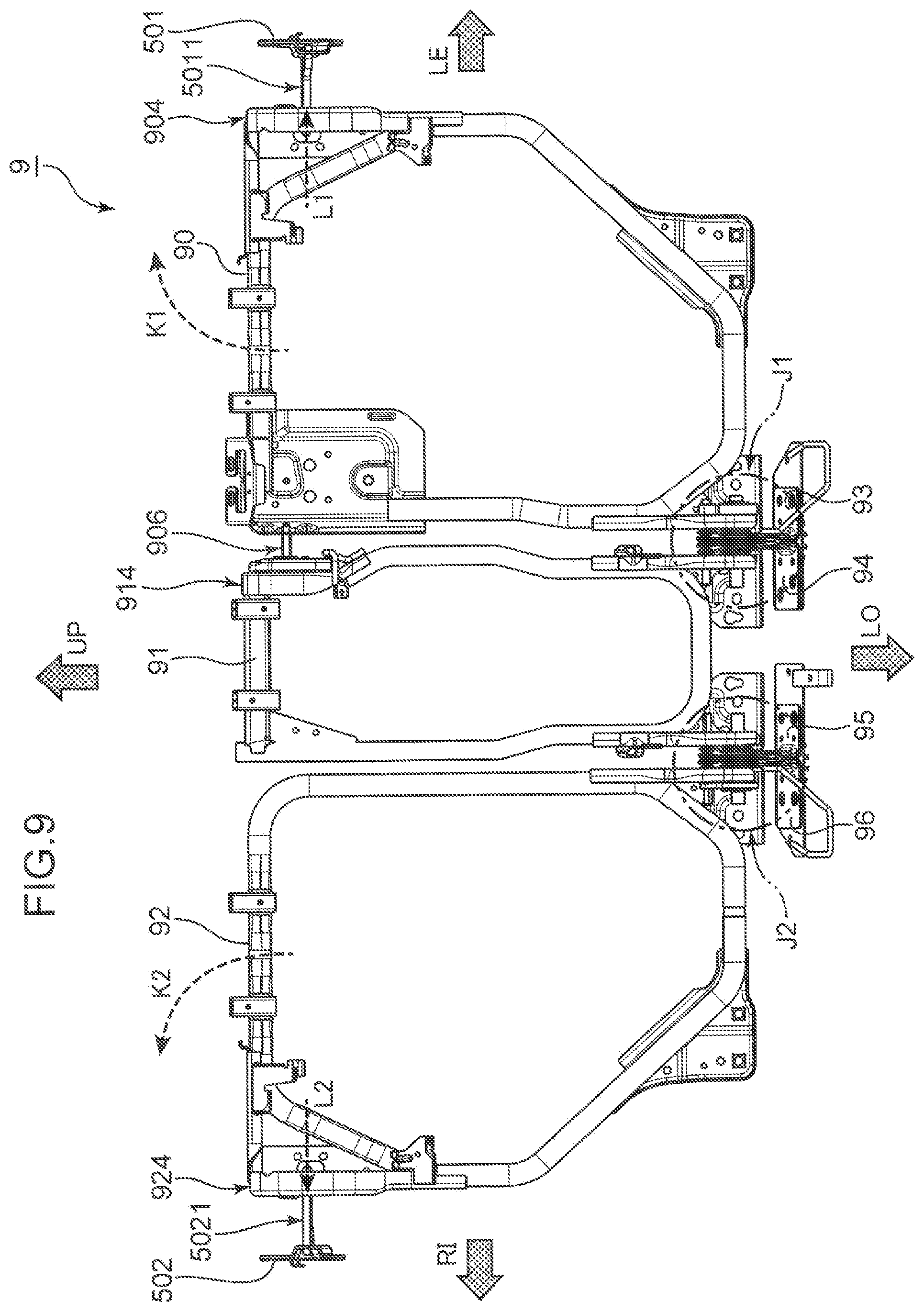 Patent US12351085 Figure 9 – Vehicle seat
