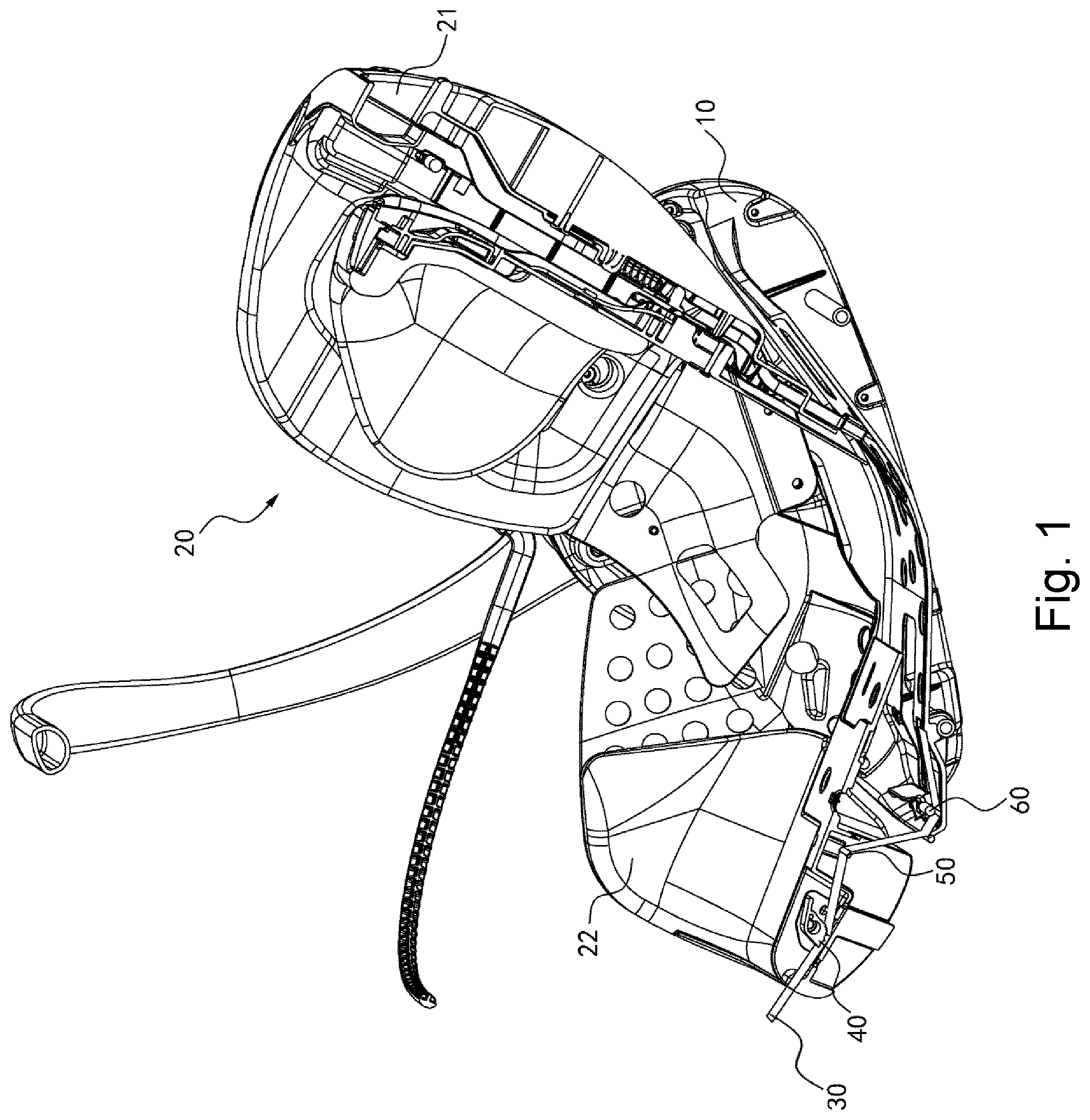 Patent US12351086 Figure 1 – Safety belt adjustment mechanism and safety seat using the same