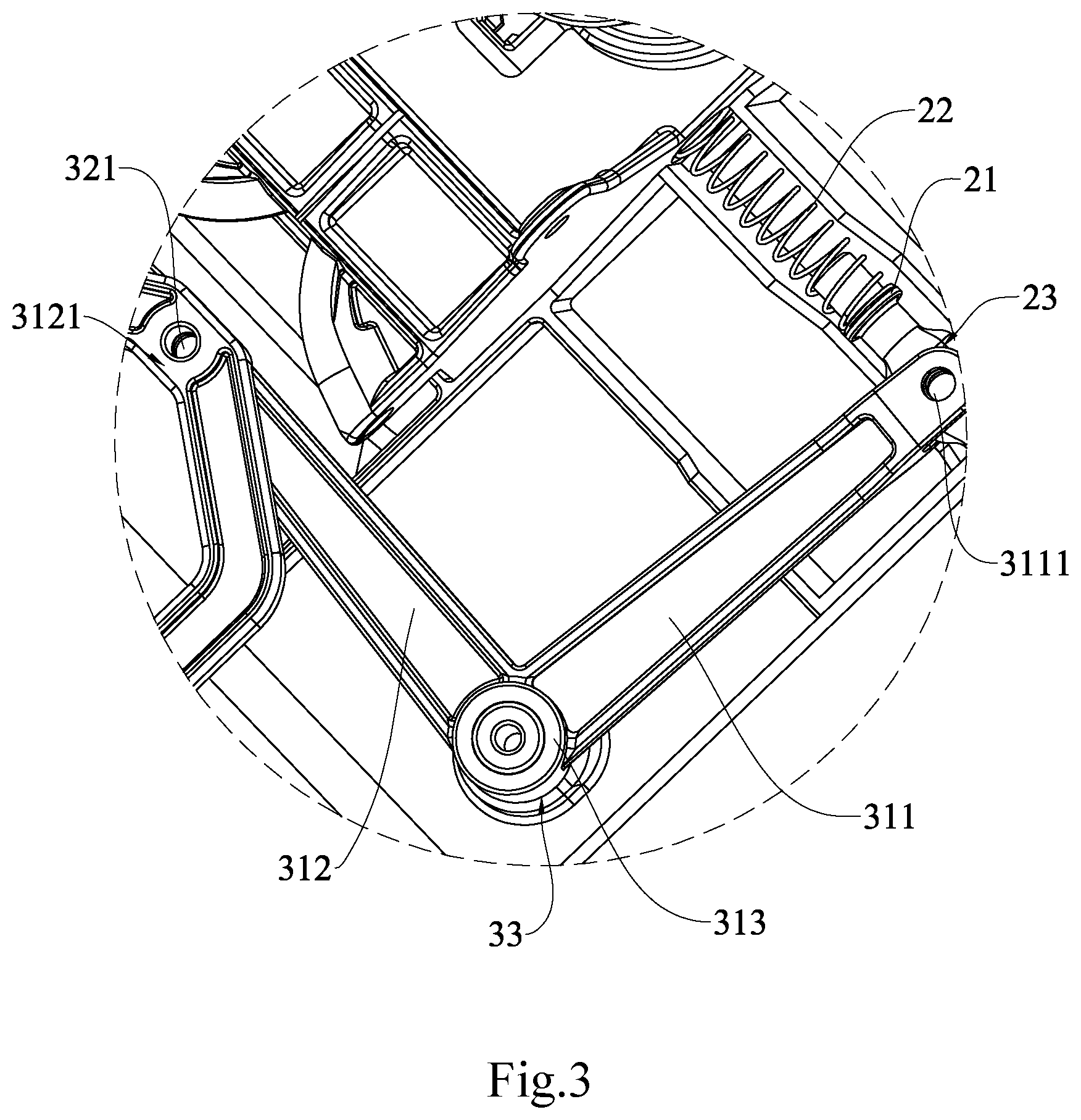 Patent US12351087 Figure 3 – Telescopic adjustment structure