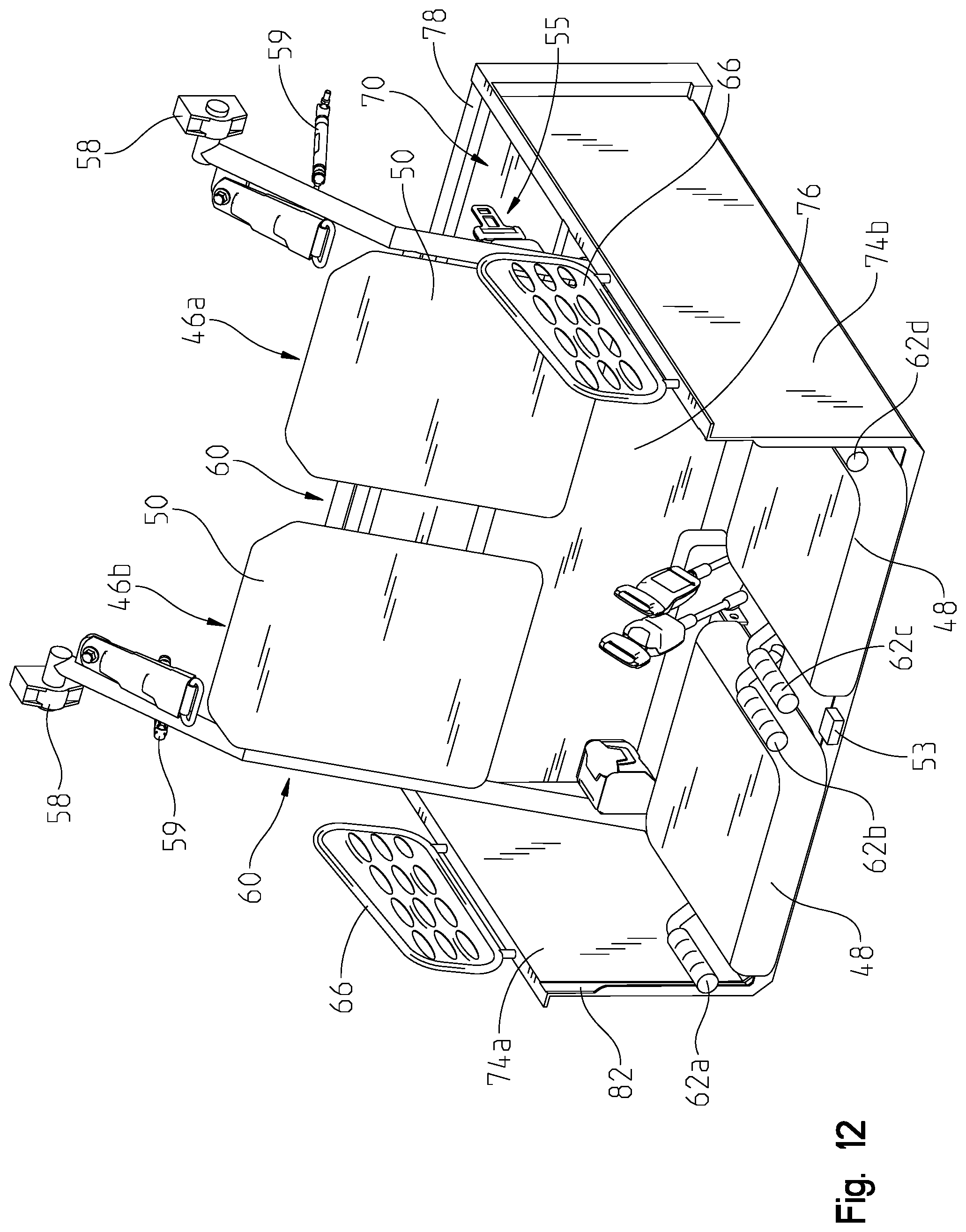 Patent US12351088 Figure 12 – Rear seating for utility vehicle