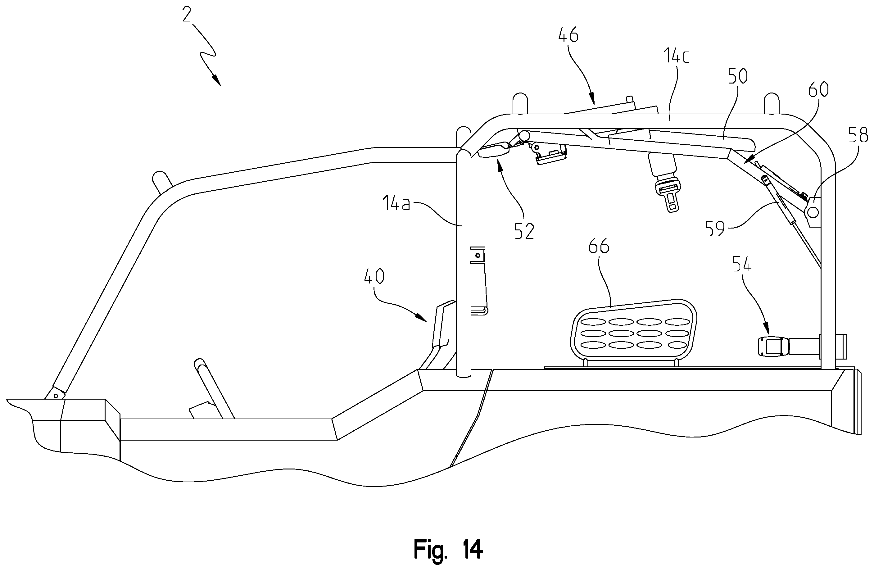 Patent US12351088 Figure 14 – Rear seating for utility vehicle