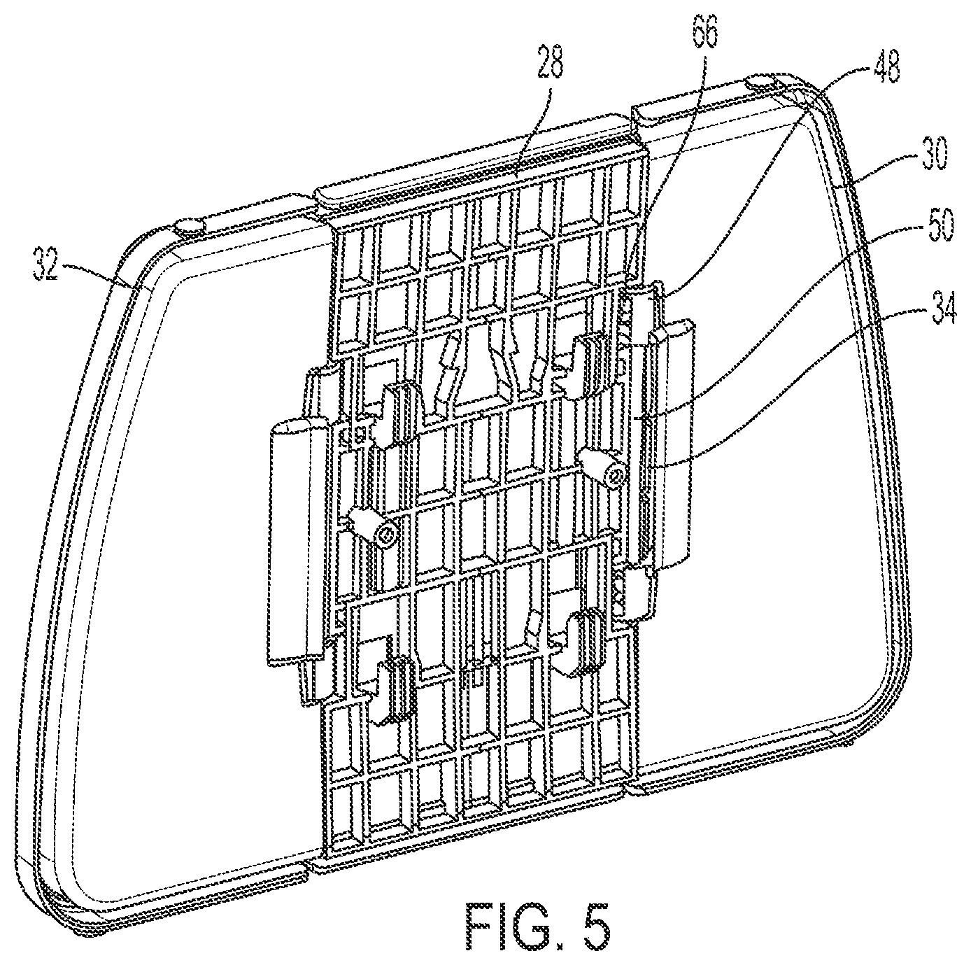 Patent US12351090 Figure 5 – Headrest assembly with friction hinge