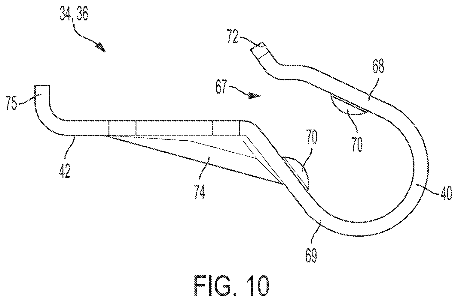 Patent US12351090 Figure 10 – Headrest assembly with friction hinge