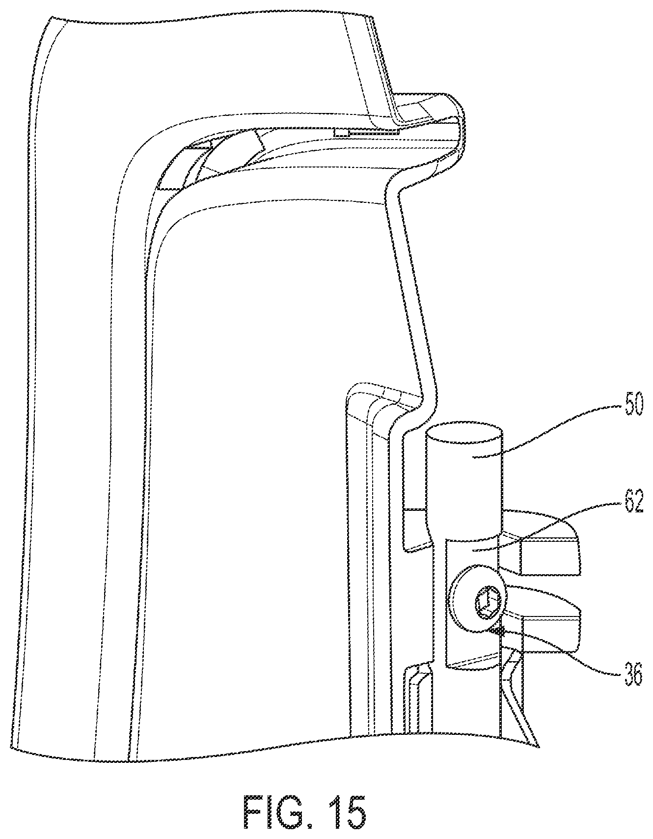 Patent US12351090 Figure 15 – Headrest assembly with friction hinge