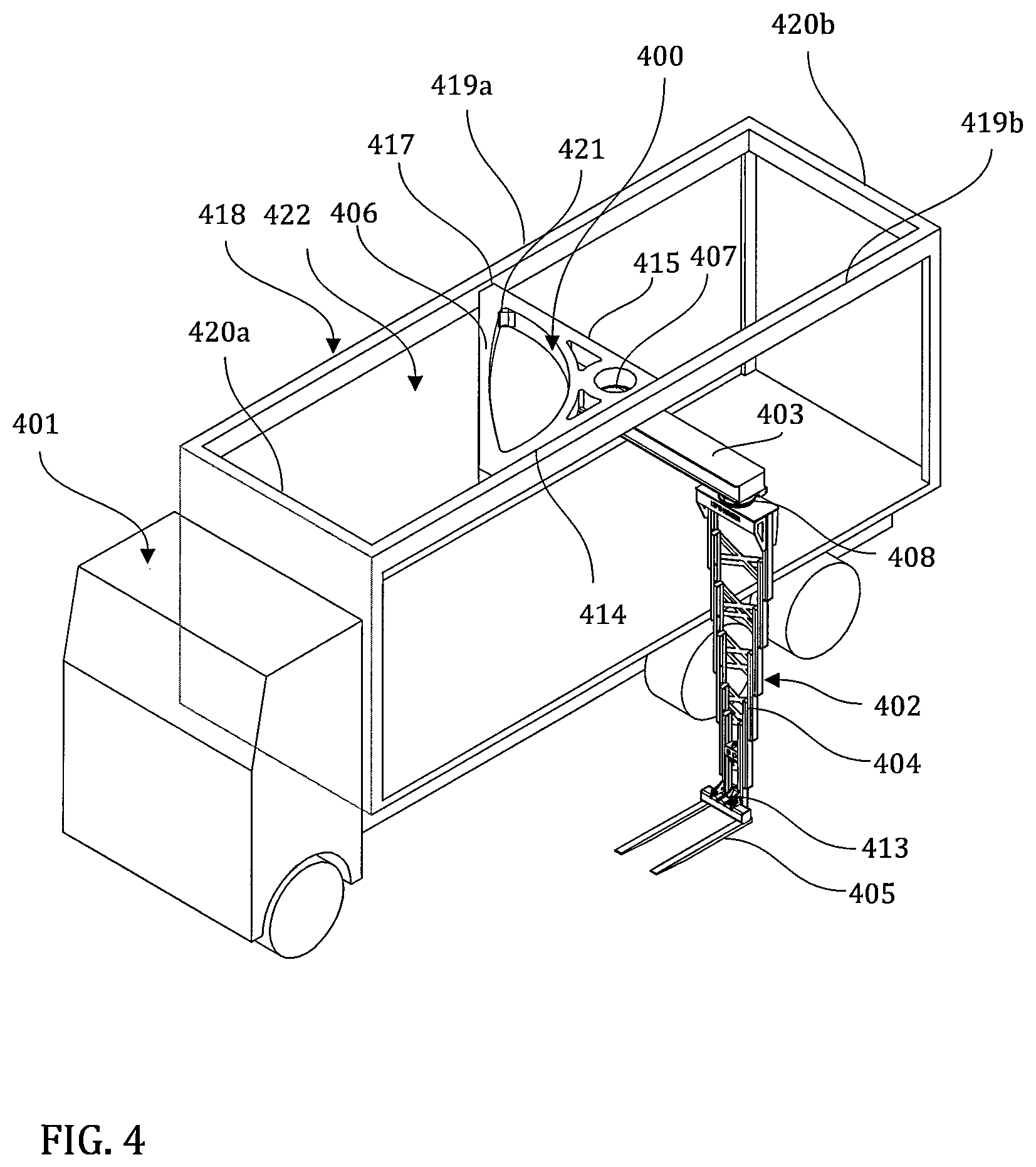 Patent US12351095 Figure 3 – Load handling device for a transportation unit and a transportation unit