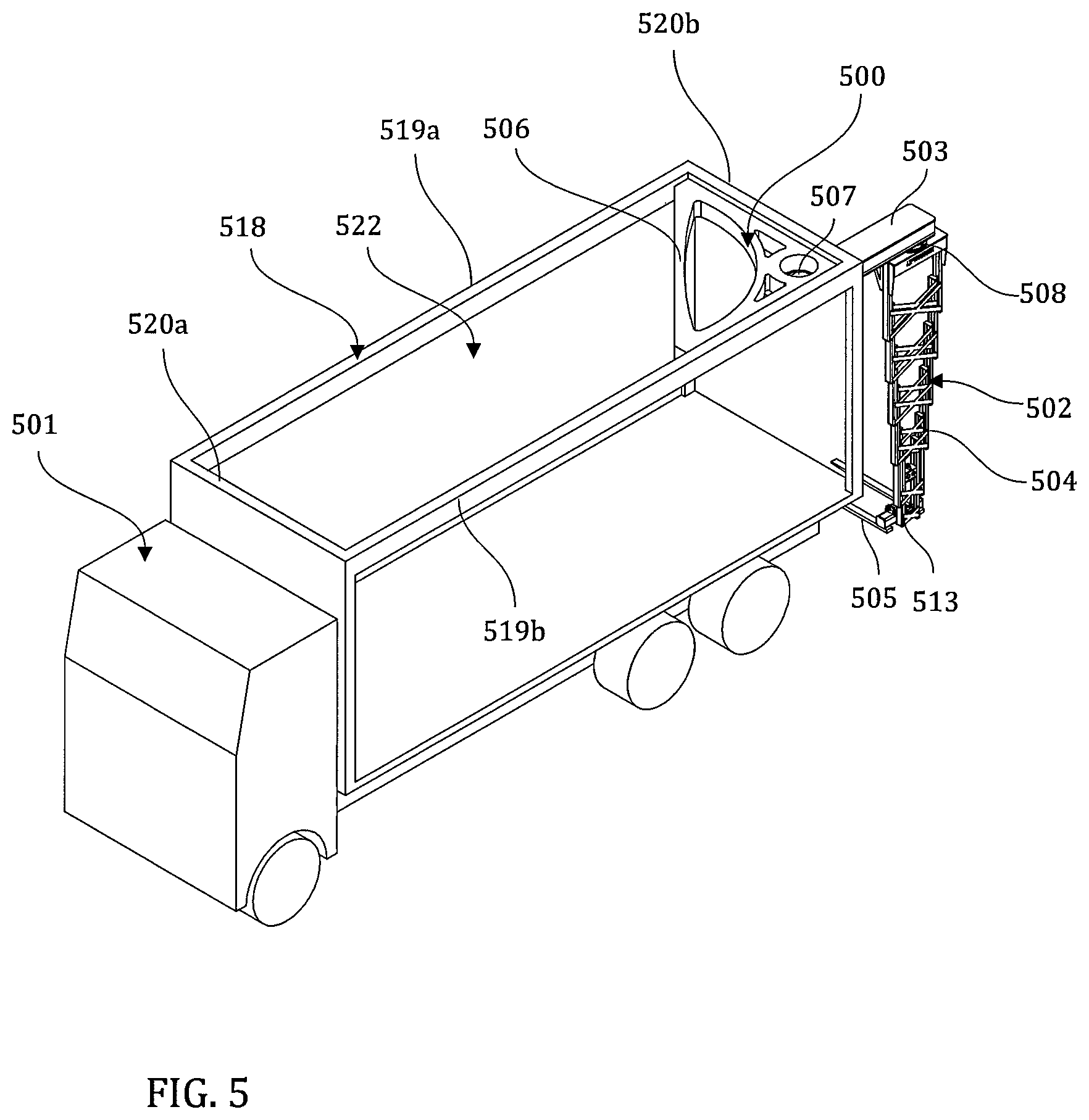 Patent US12351095 Figure 4 – Load handling device for a transportation unit and a transportation unit