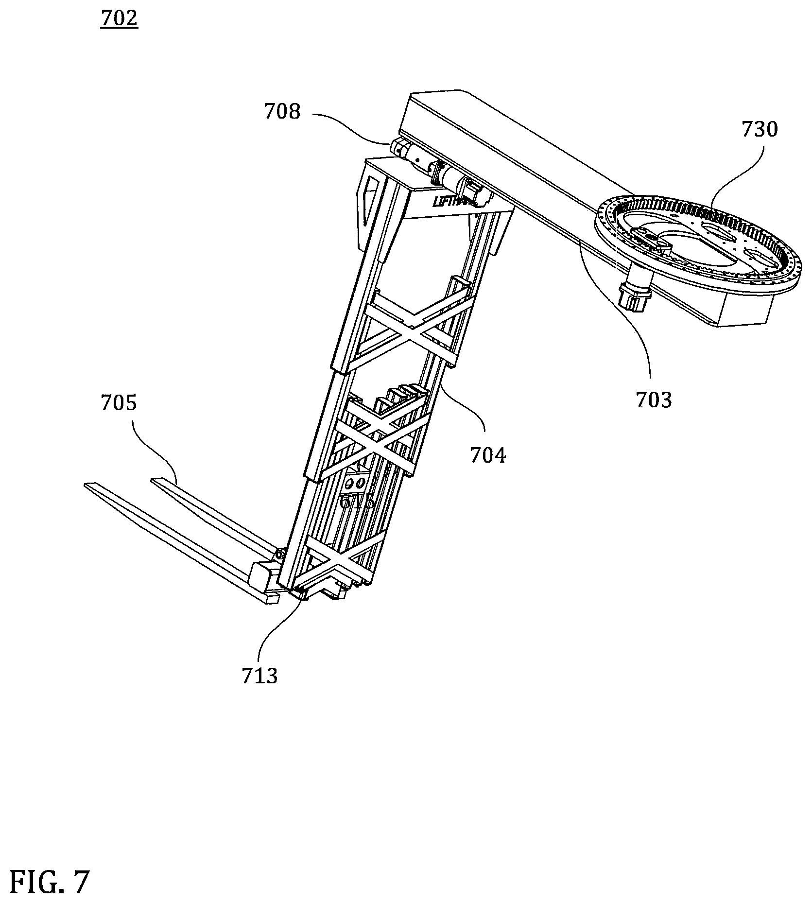 Patent US12351095 Figure 6 – Load handling device for a transportation unit and a transportation unit