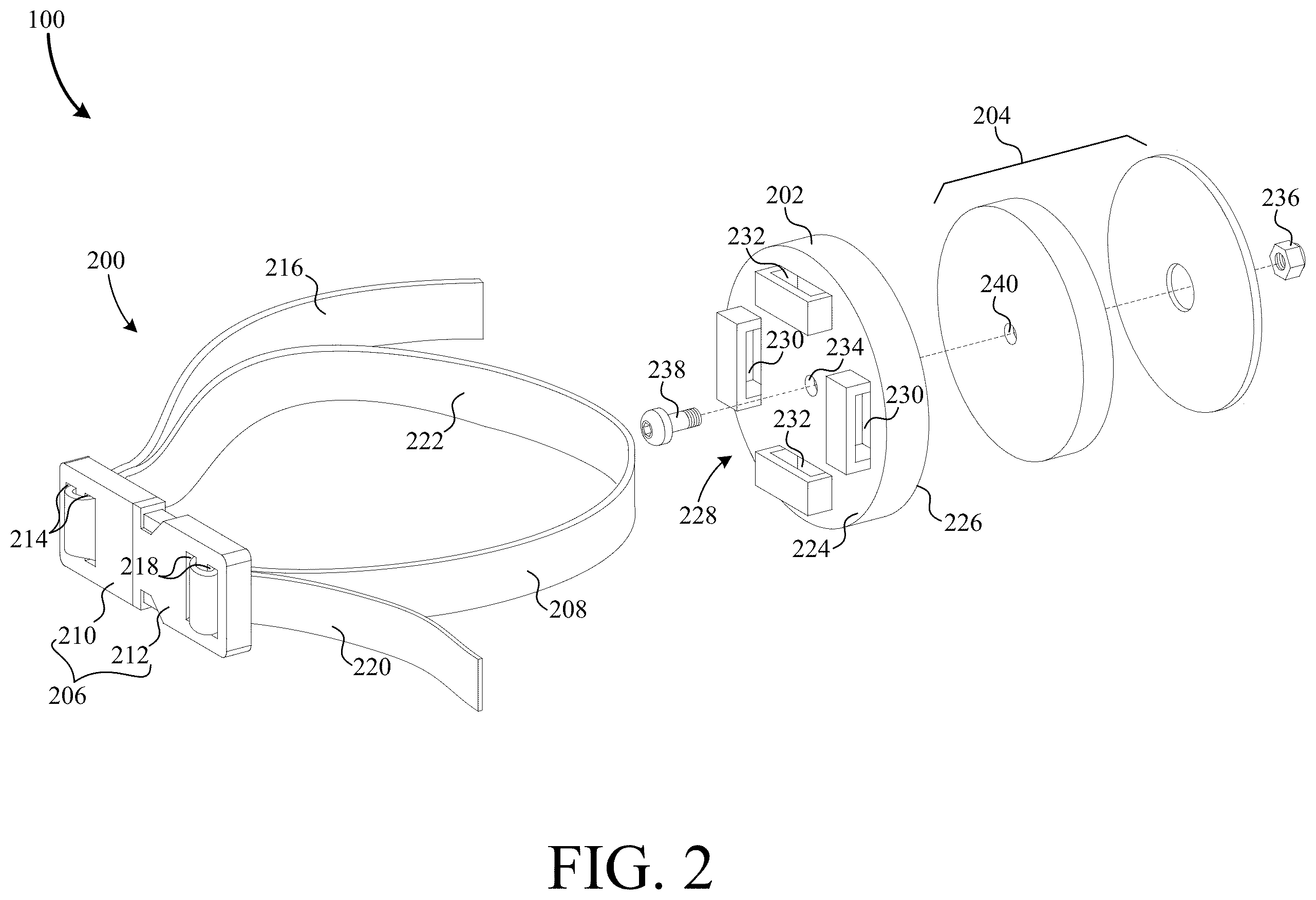 Patent US12351096 Figure 2 – Detachable tie down