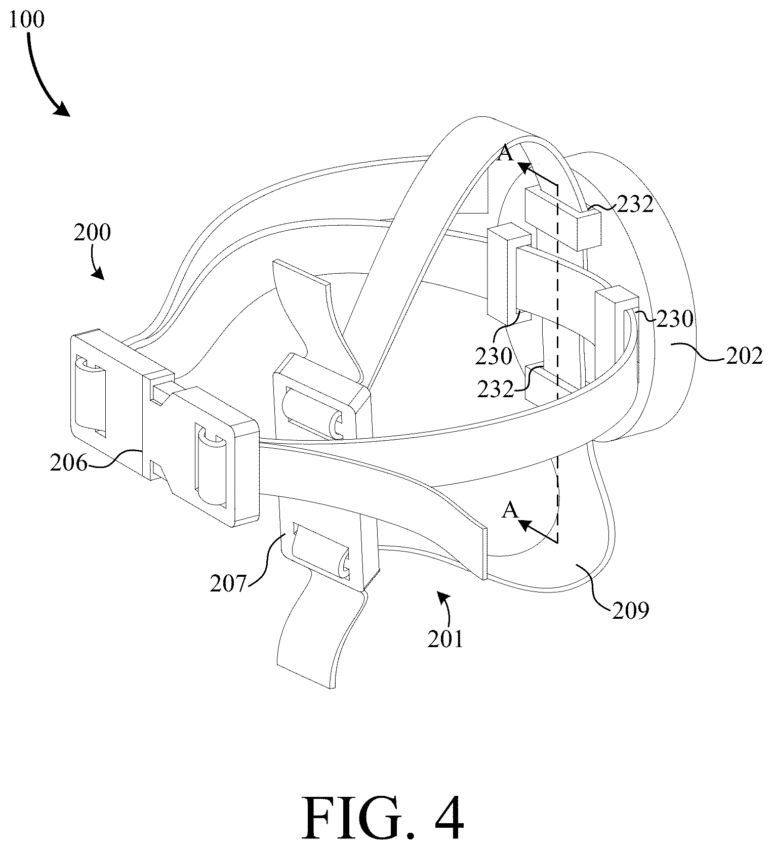 Patent US12351096 Figure 4 – Detachable tie down