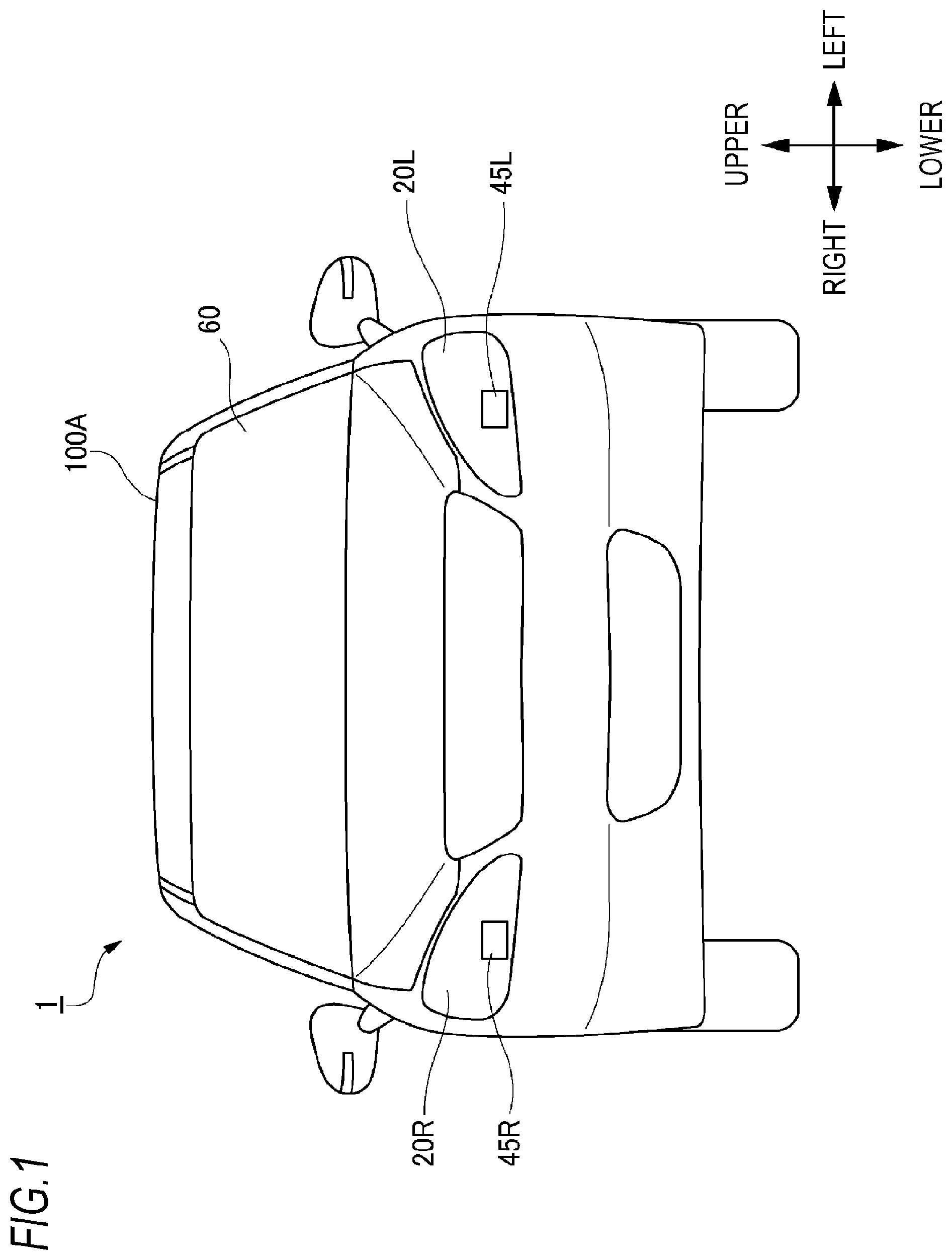 Patent US12351099 Figure 1 – Vehicle display system, vehicle system, and vehicle
