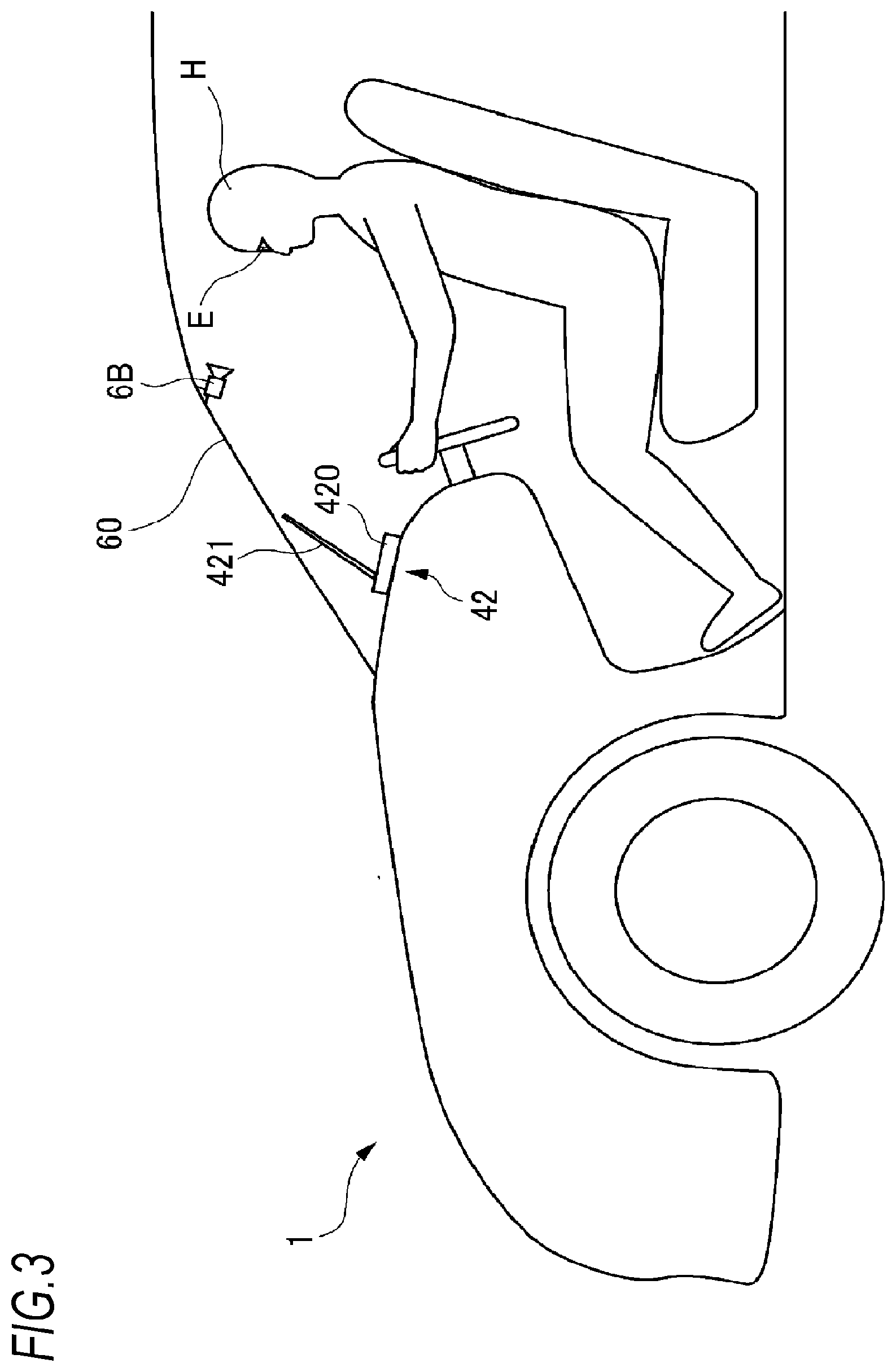 Patent US12351099 Figure 3 – Vehicle display system, vehicle system, and vehicle