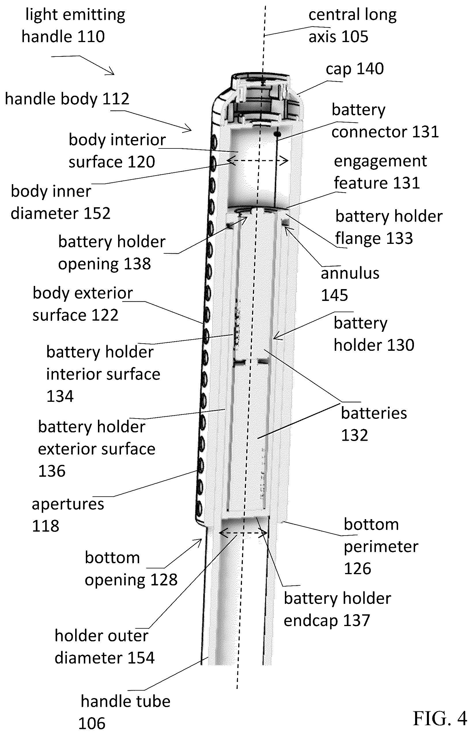 Patent US12351102 Figure 3 – Light emitting handle