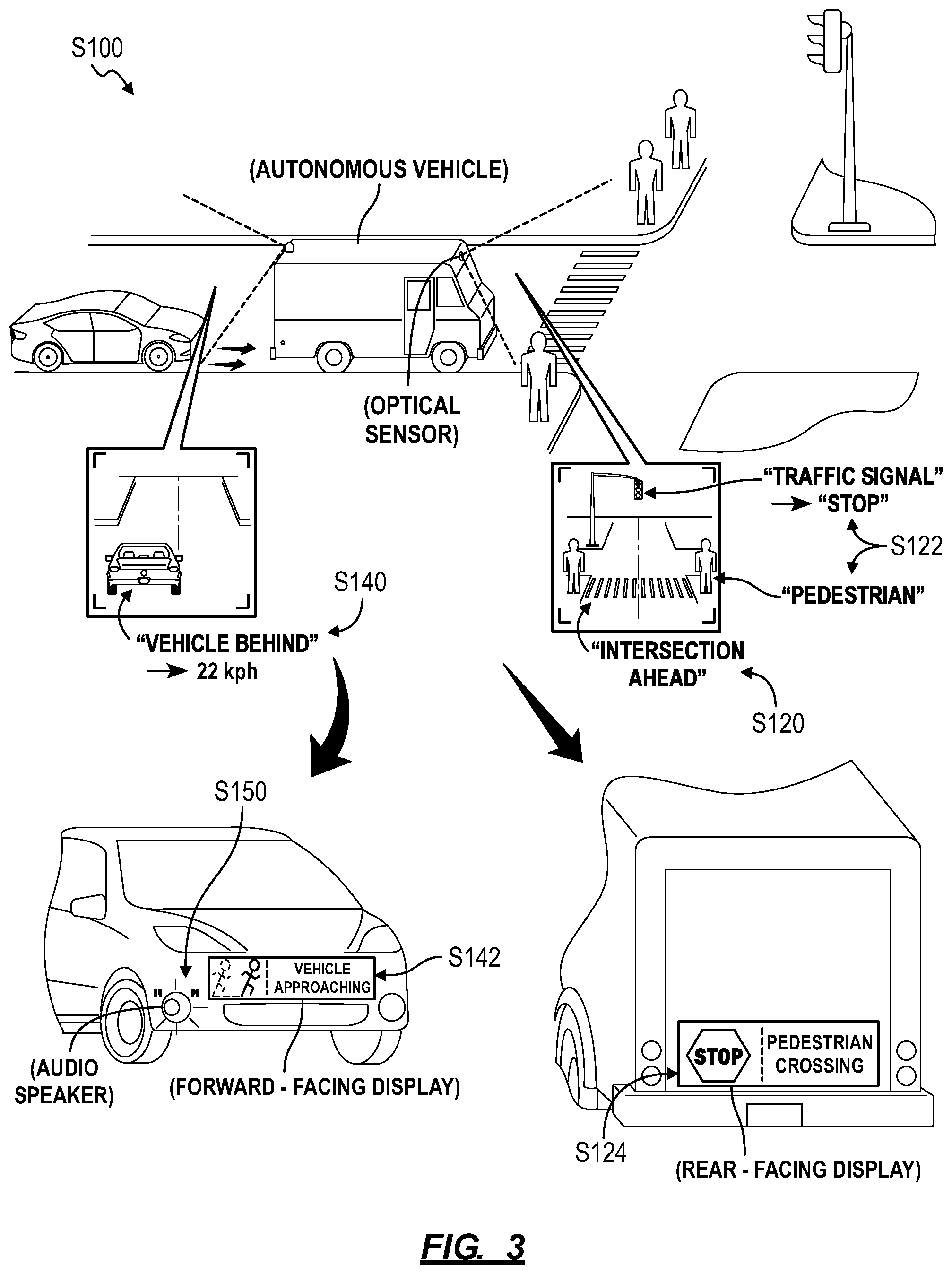 Patent US12351105 Figure 3 – Methods for communicating state, intent, and context of an autonomous vehicle