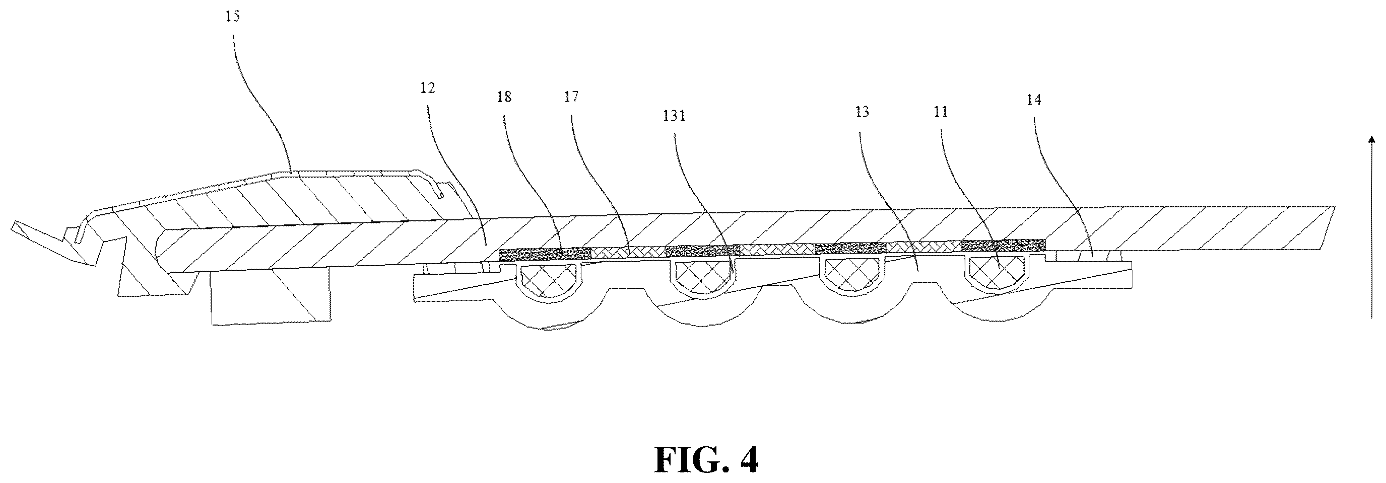 Patent US12351106 Figure 4 – Vehicle window assembly with plurality of light guide strips and vehicle having the same