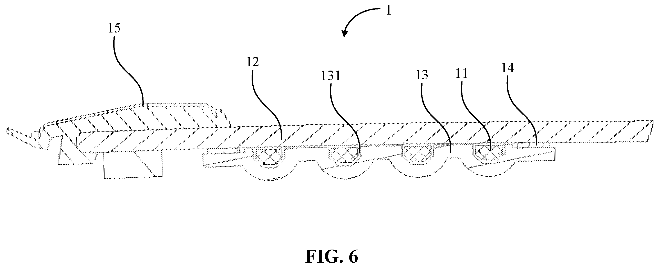 Patent US12351106 Figure 6 – Vehicle window assembly with plurality of light guide strips and vehicle having the same