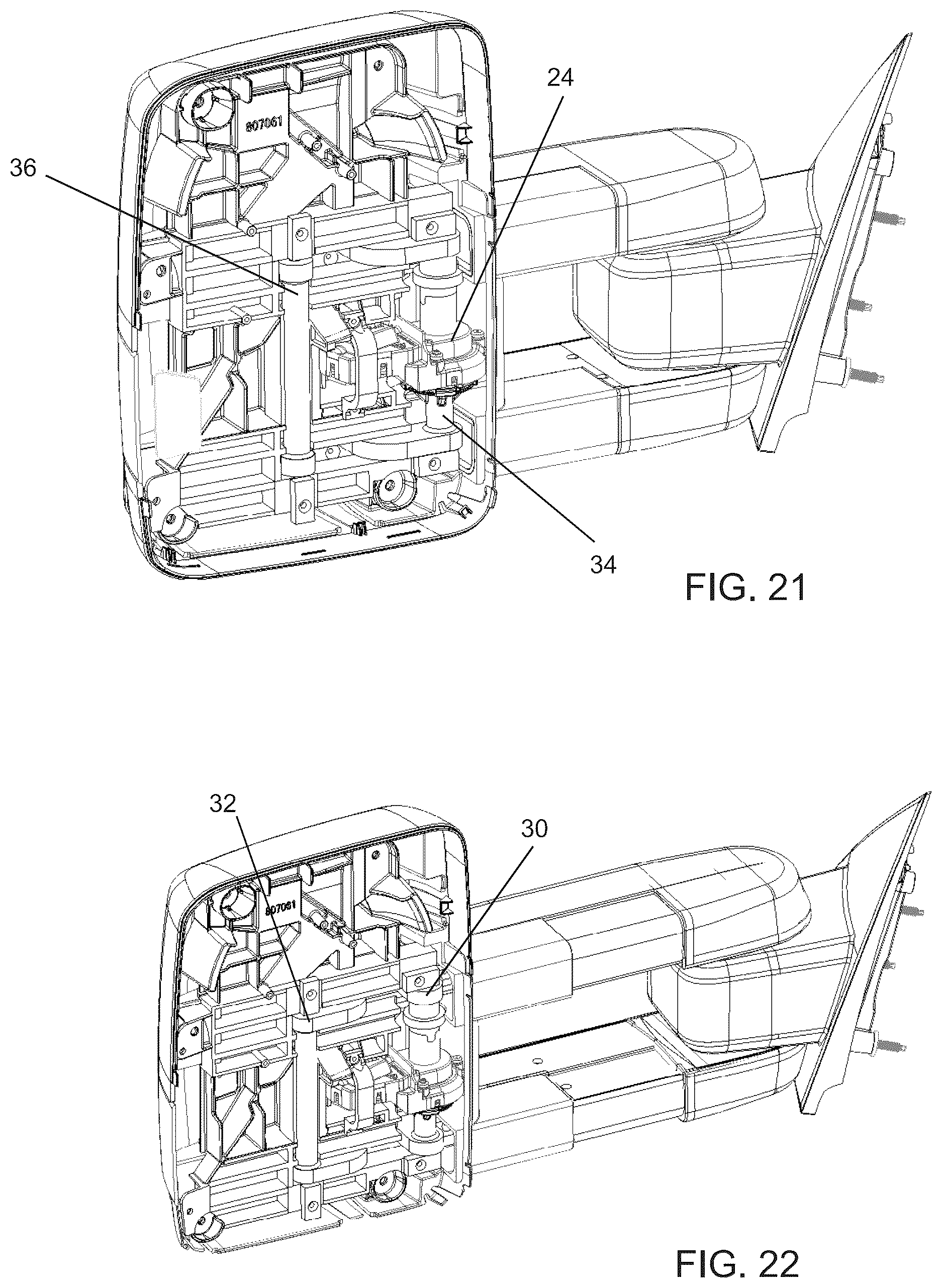 Patent US12351108 Figure 13 – Vehicular exterior rearview mirror assembly with extendable and retractable mirror head