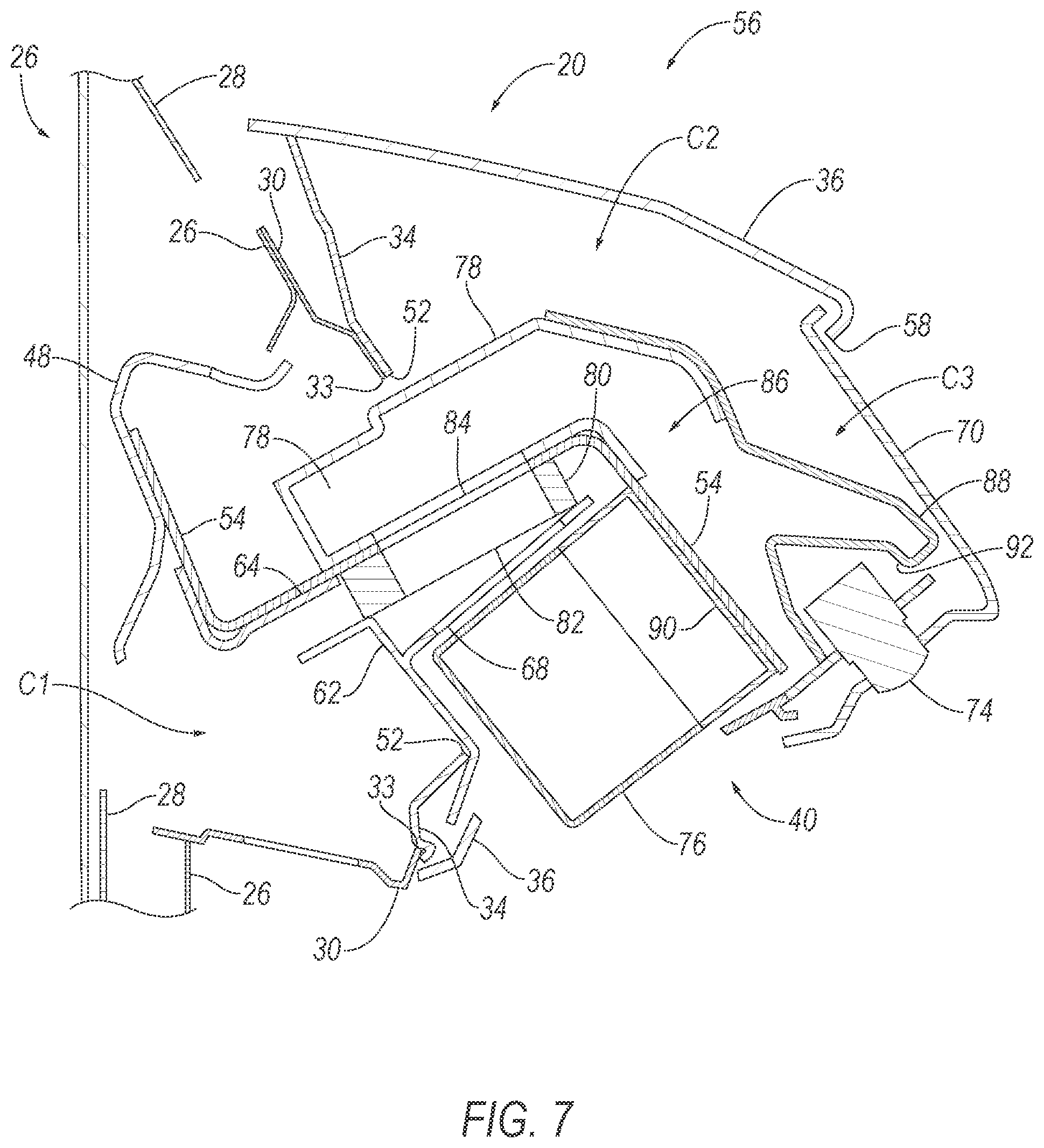 Patent US12351112 Figure 7 – Liftgate mounted sensor assembly
