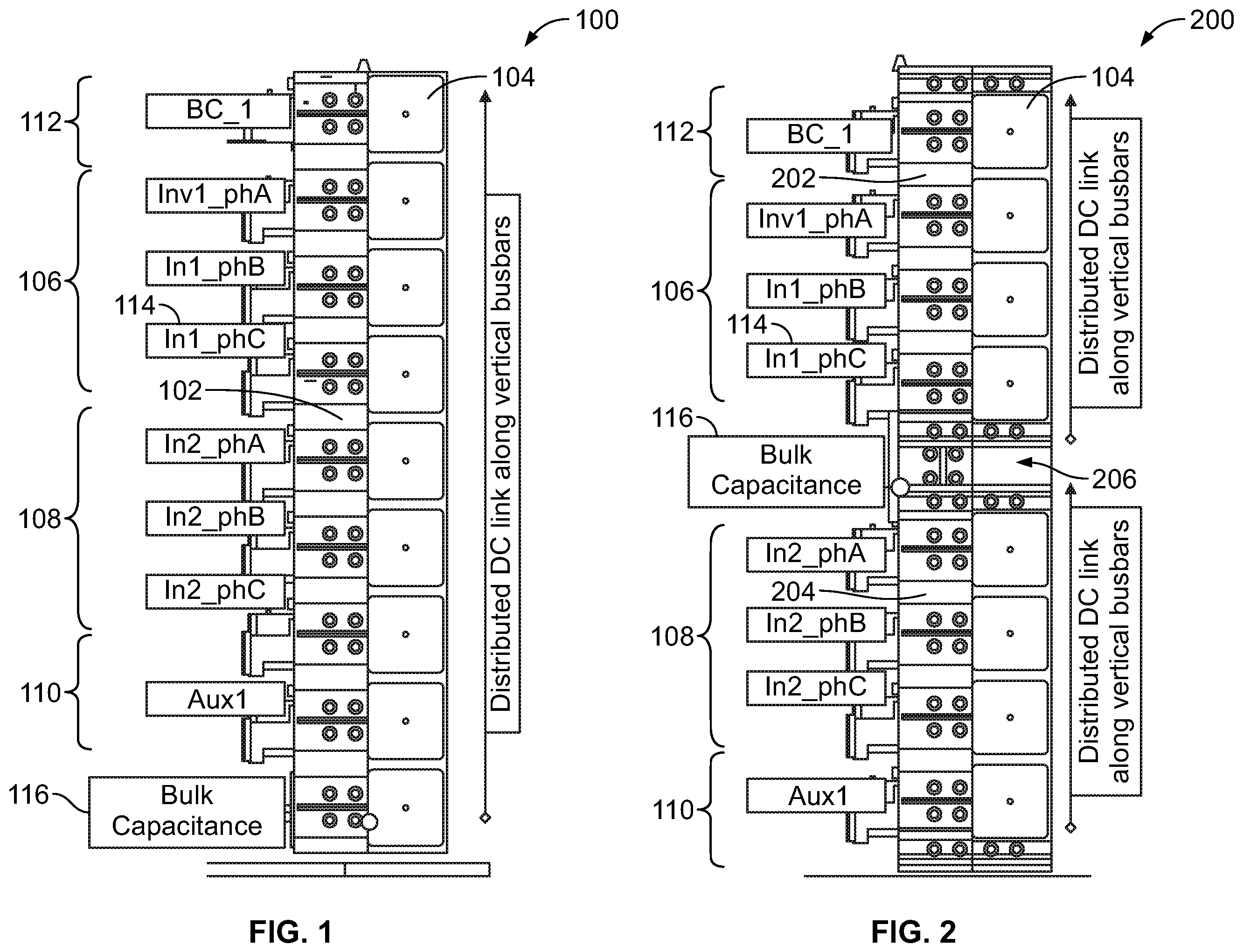 Patent US12351115 Figure 1 – Phase module assembly of a multi-phase inverter