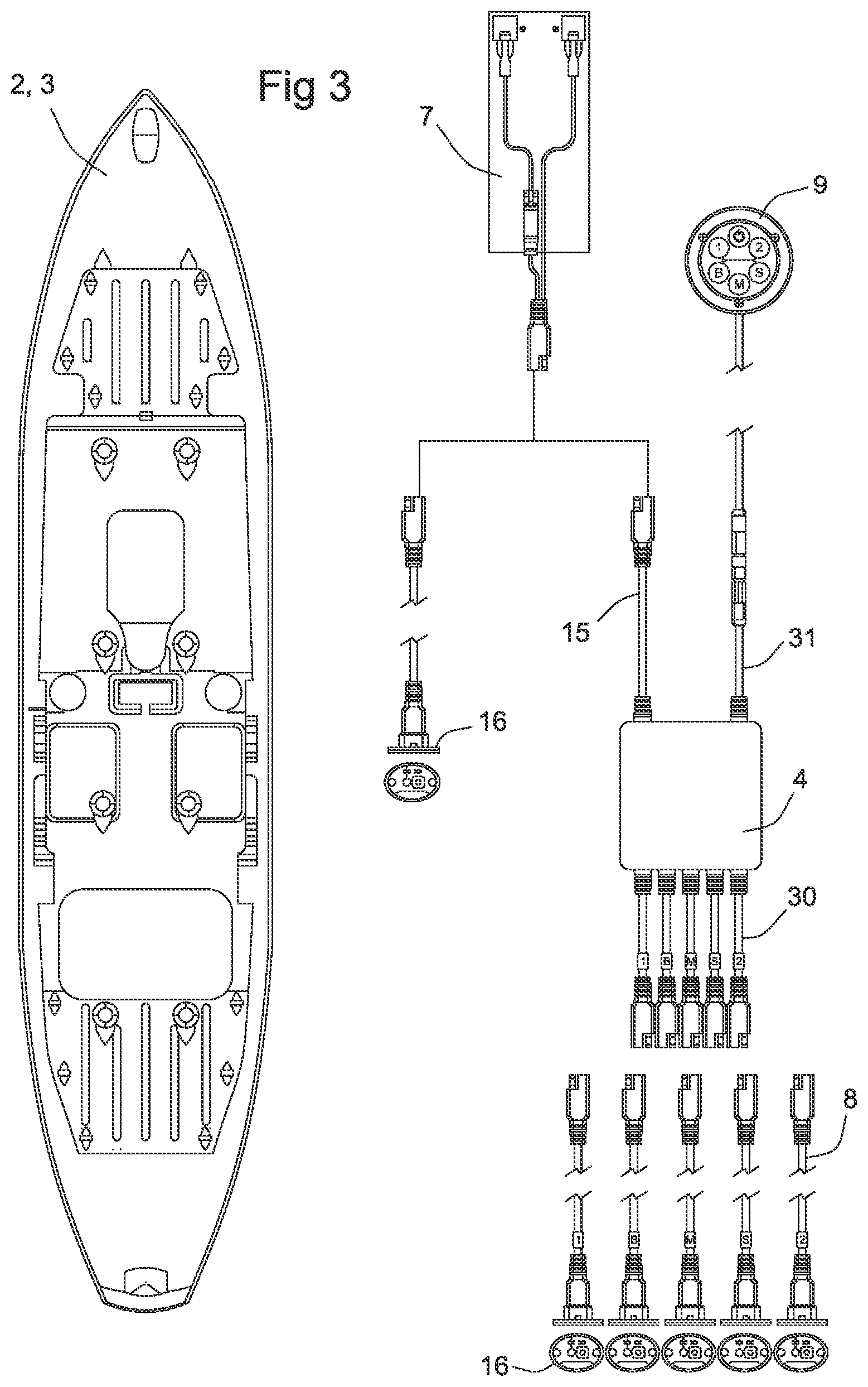 Patent US12351118 Figure 3 – Electrical distribution system for personal water craft and recreational vehicles