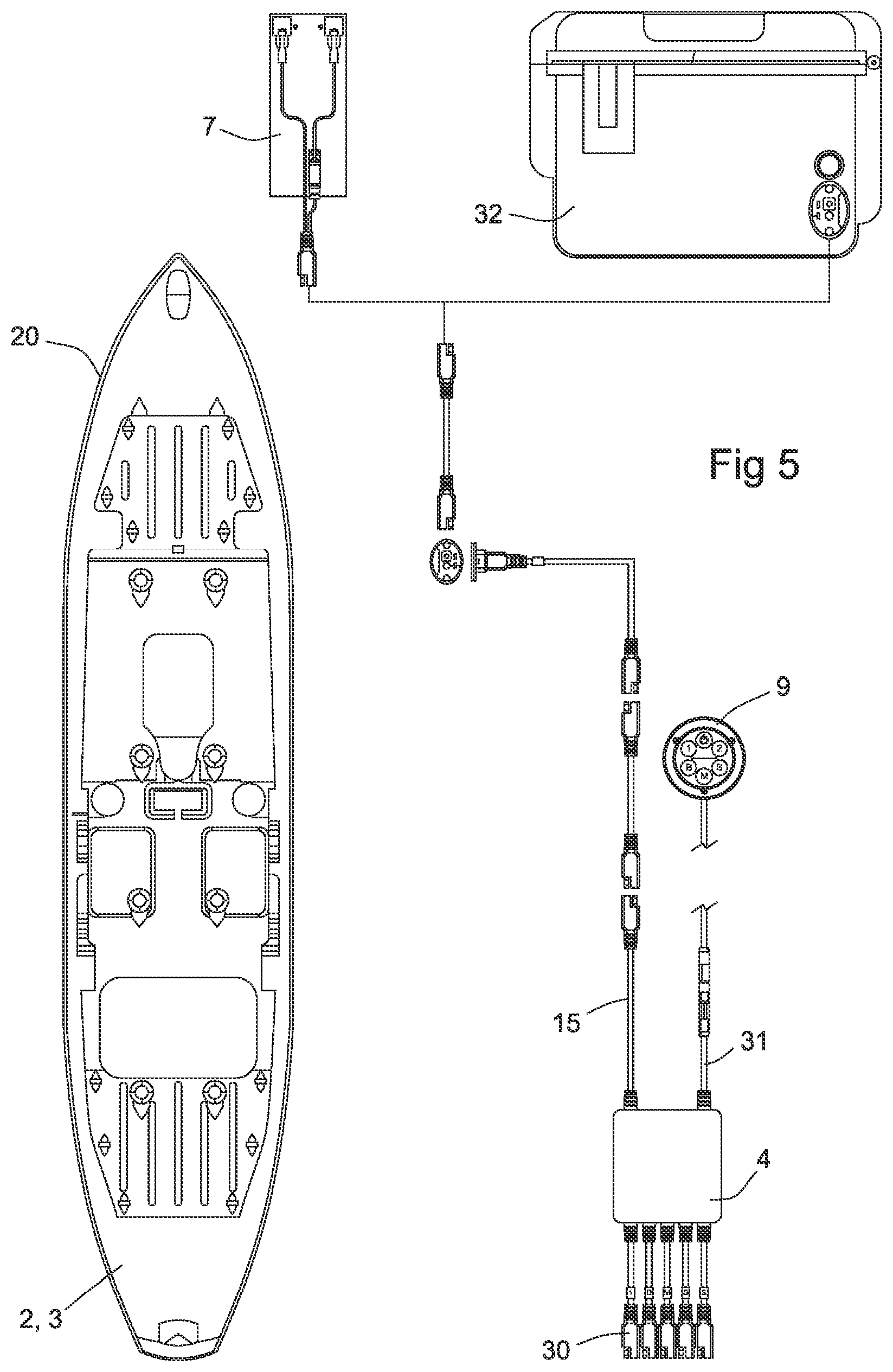 Patent US12351118 Figure 5 – Electrical distribution system for personal water craft and recreational vehicles