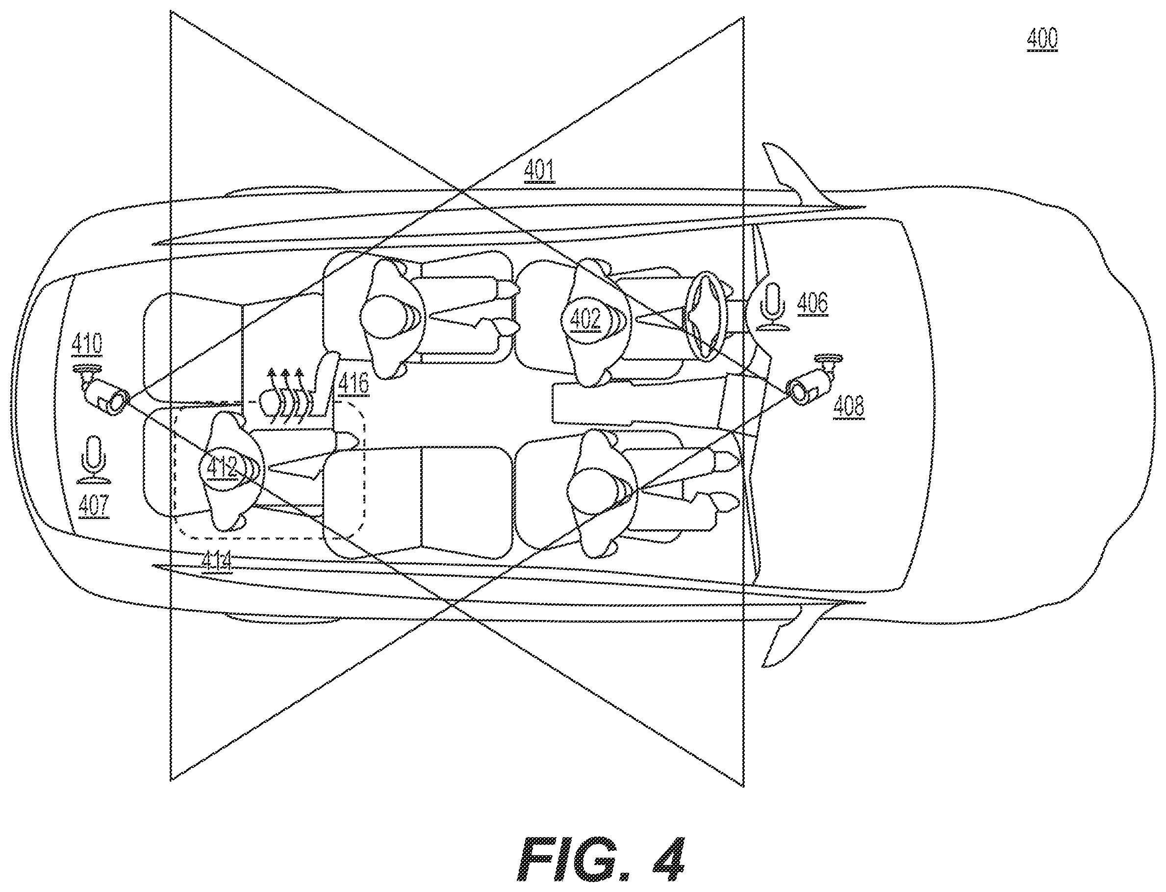 Patent US12351119 Figure 4 – Systems and methods for performing commands in a vehicle using speech and image recognition